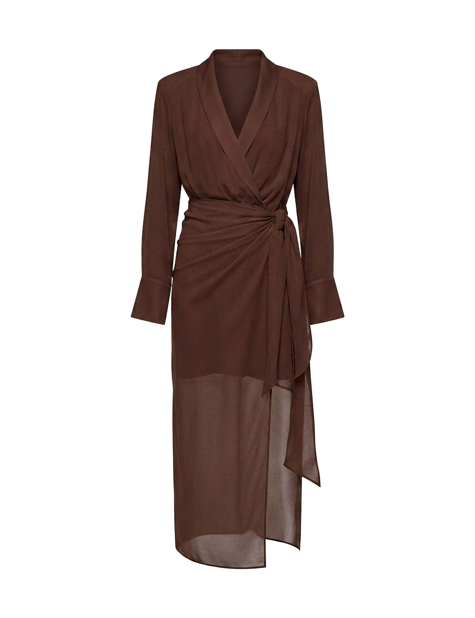 Vestido Lille Crepe Marrom