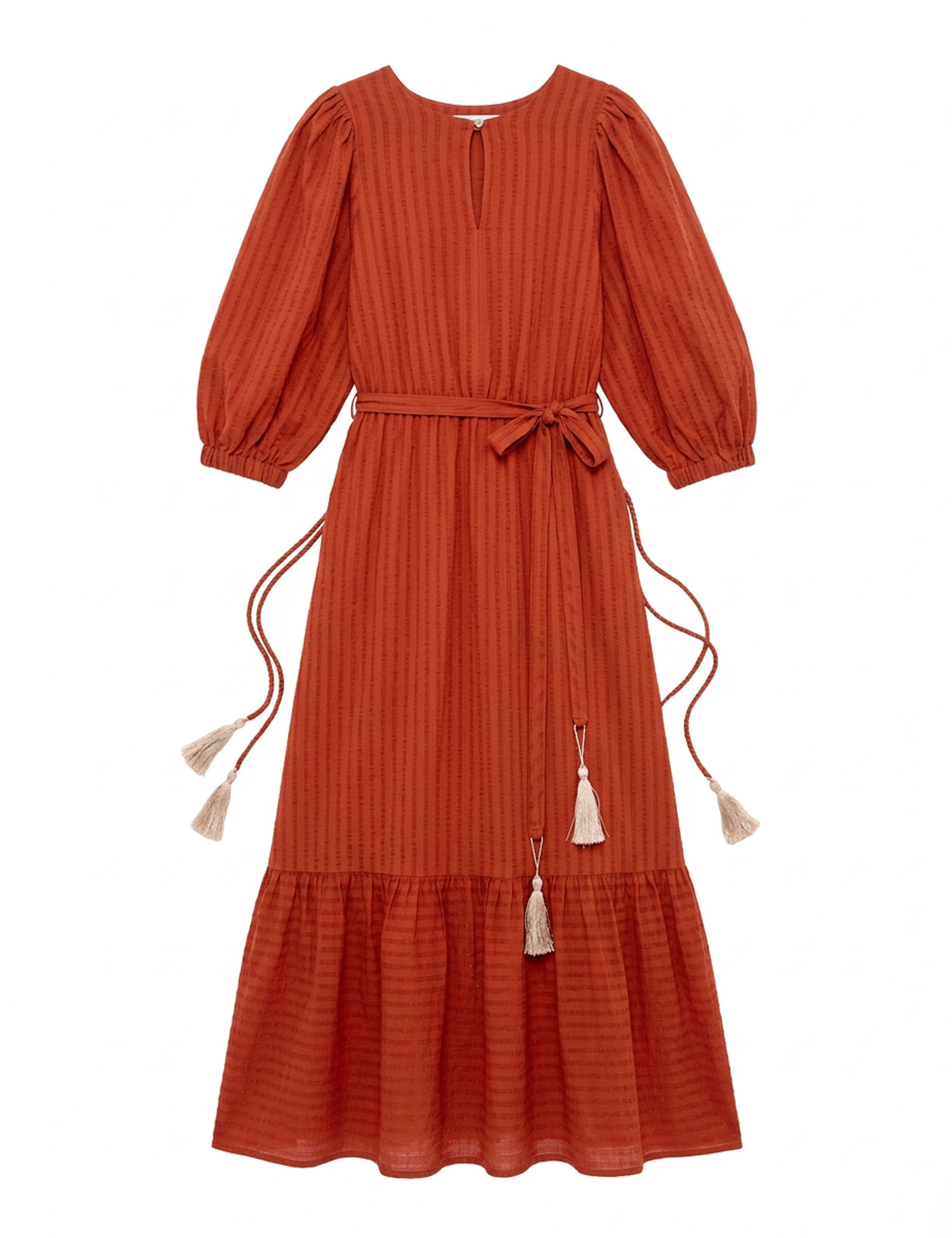 Vestido Romana Crepe Terracota
