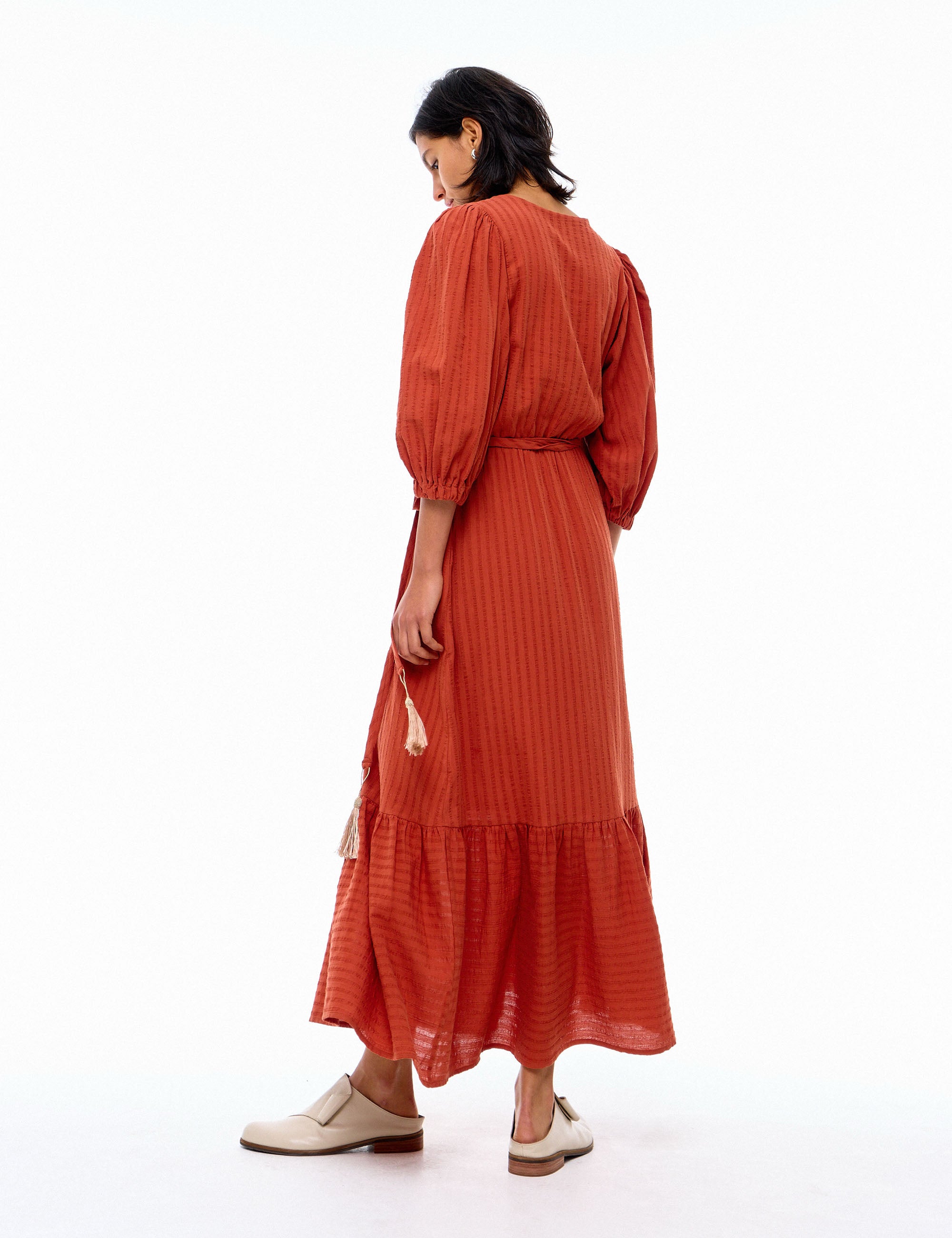Vestido Romana Crepe Terracota