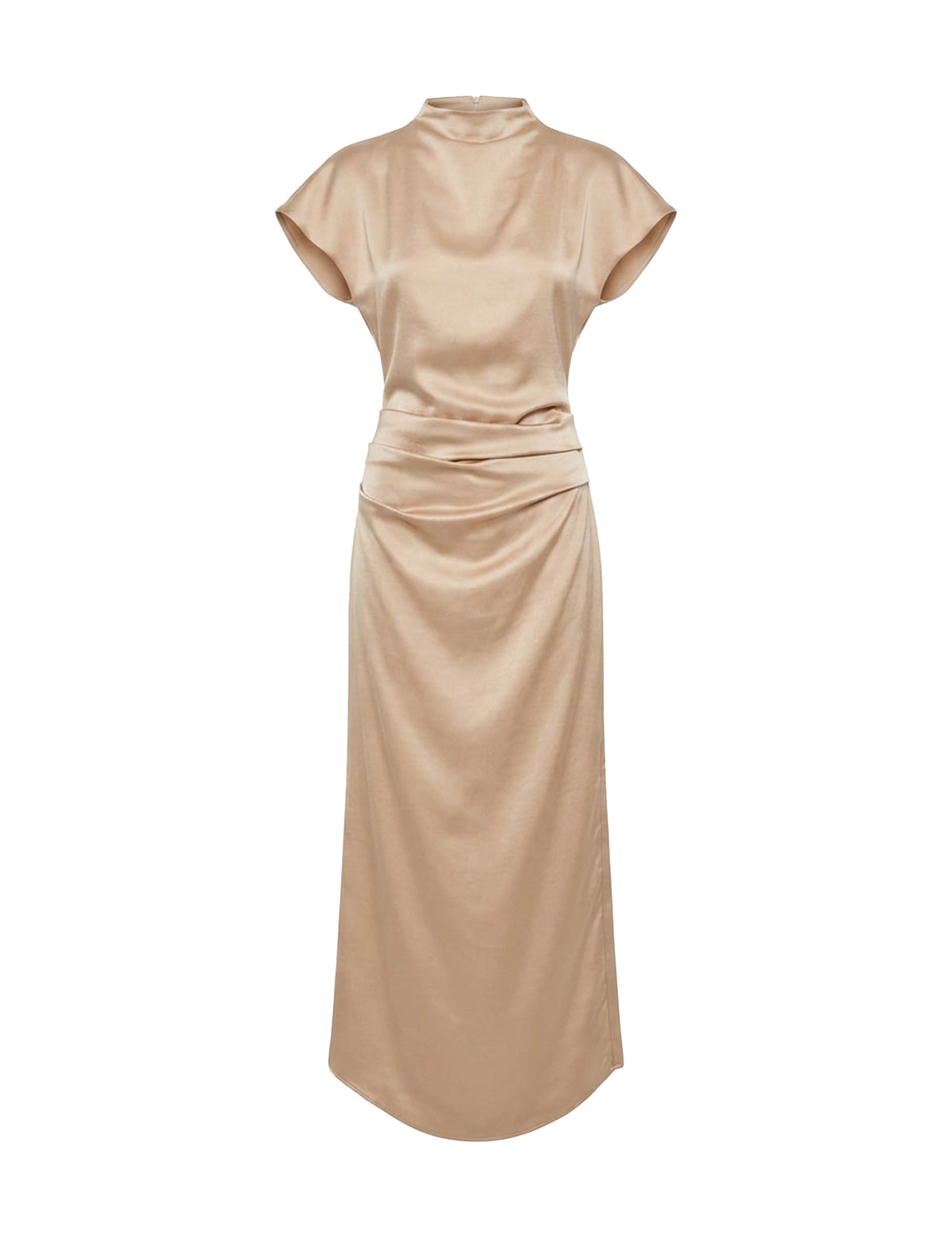 Vestido Siena Cetim Bege