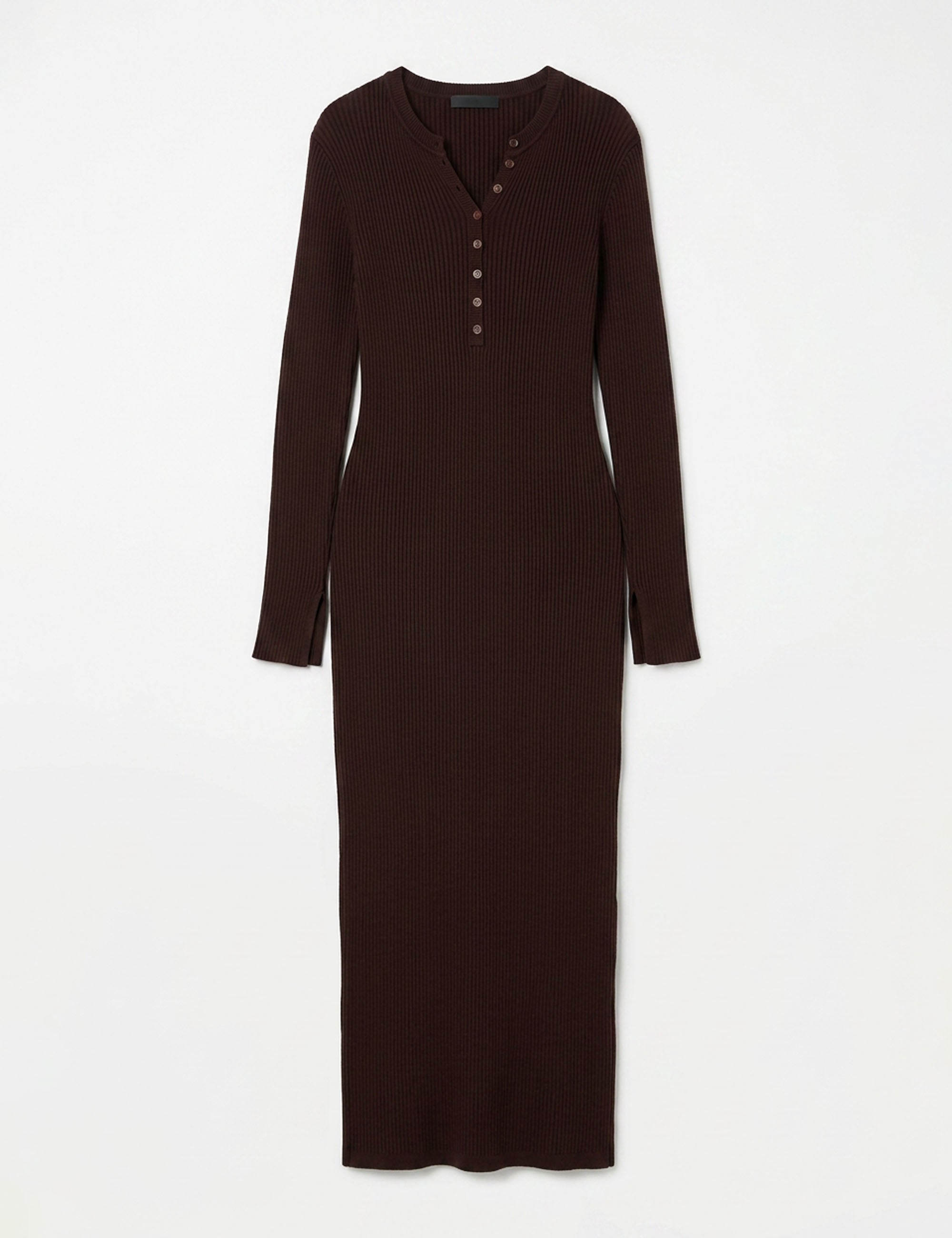 Vestido Yani Tricot Marrom Foca