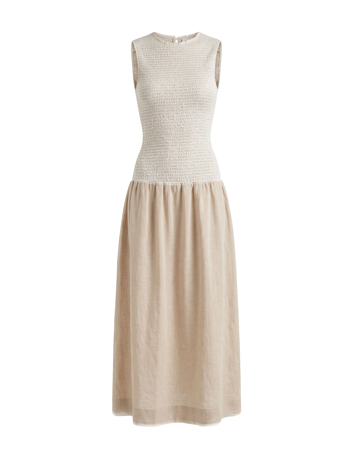 Vestido Elisa Plissado Off White