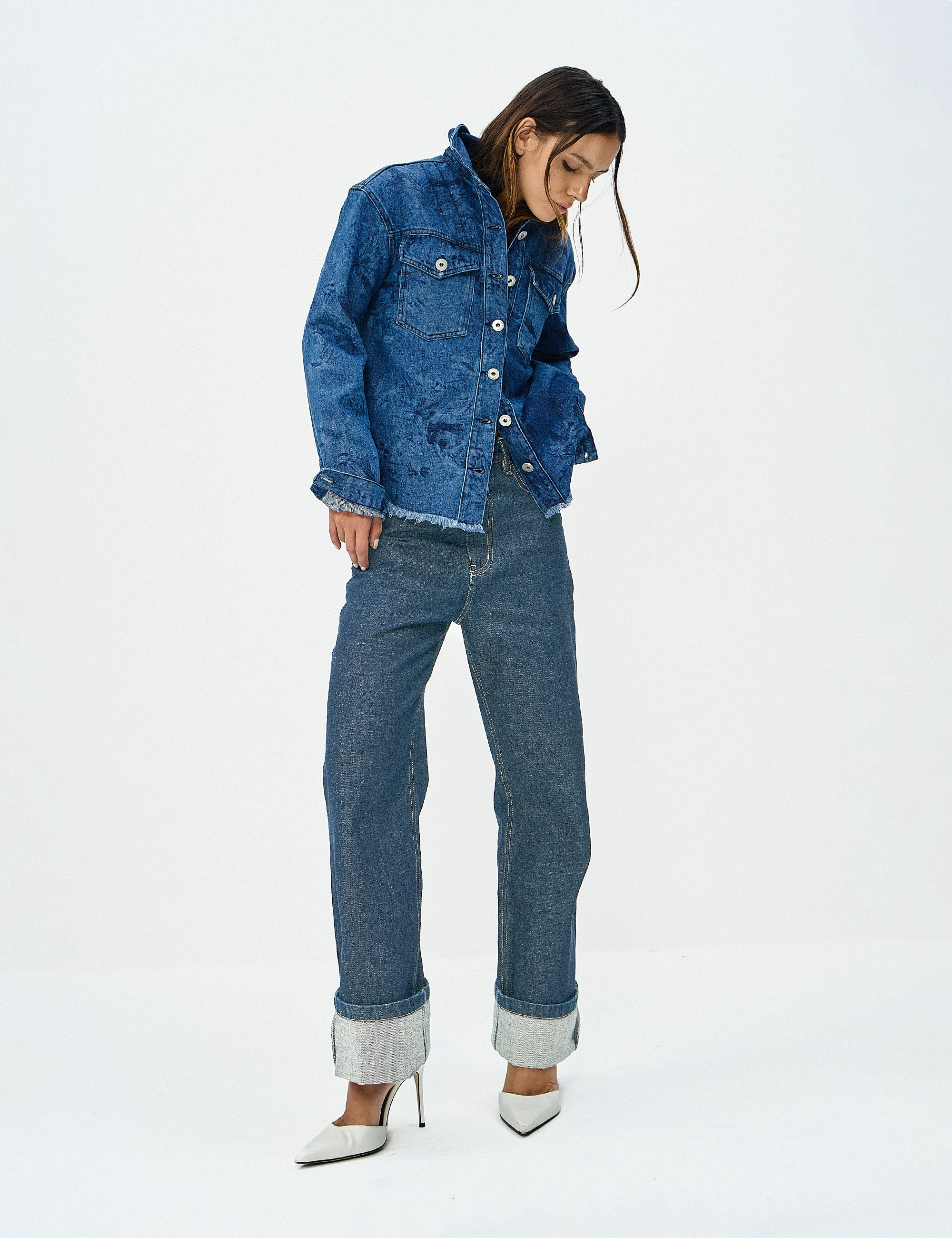 Calça Reta Emma Jeans Médio