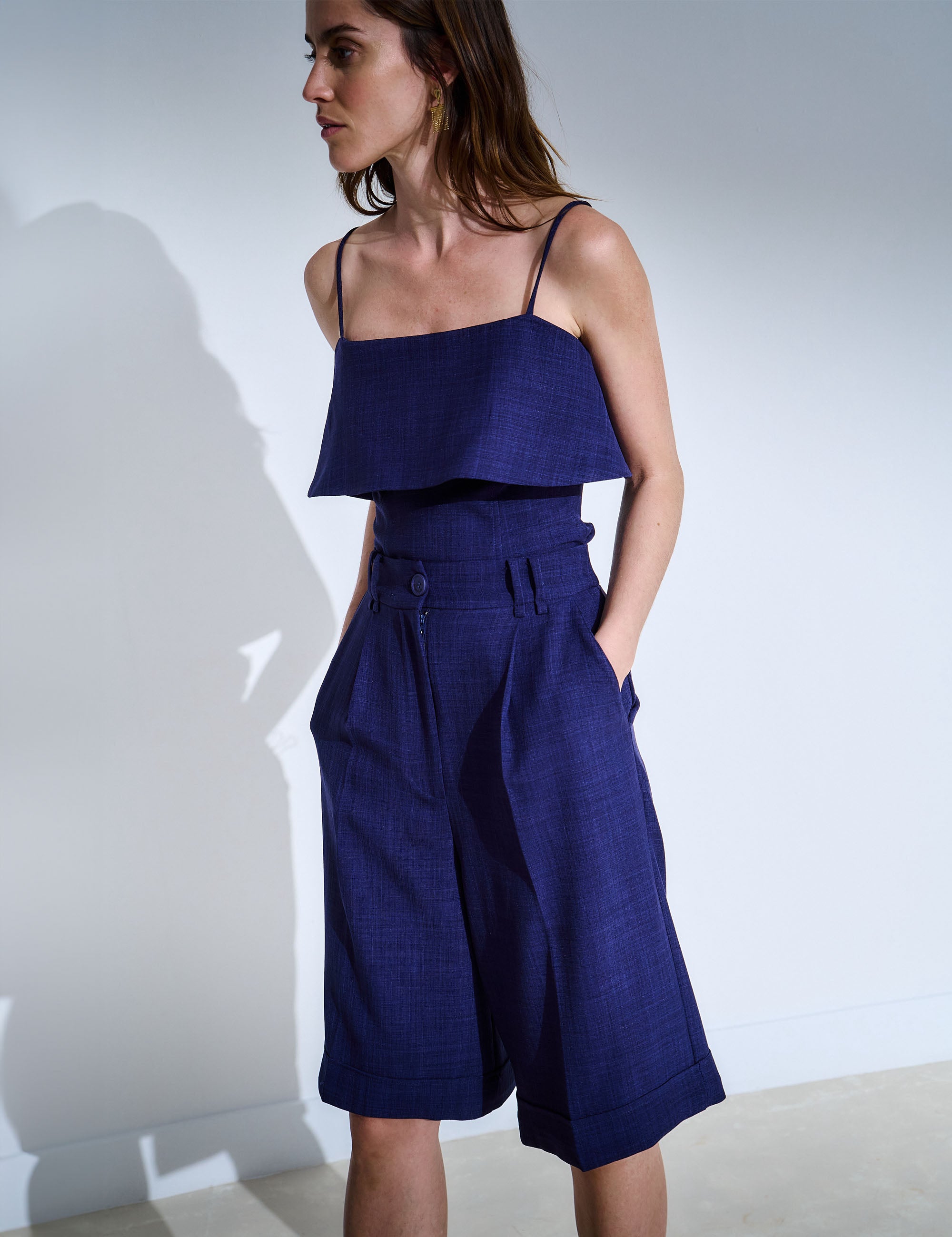 Bermuda Sue Alfaiataria Marinho