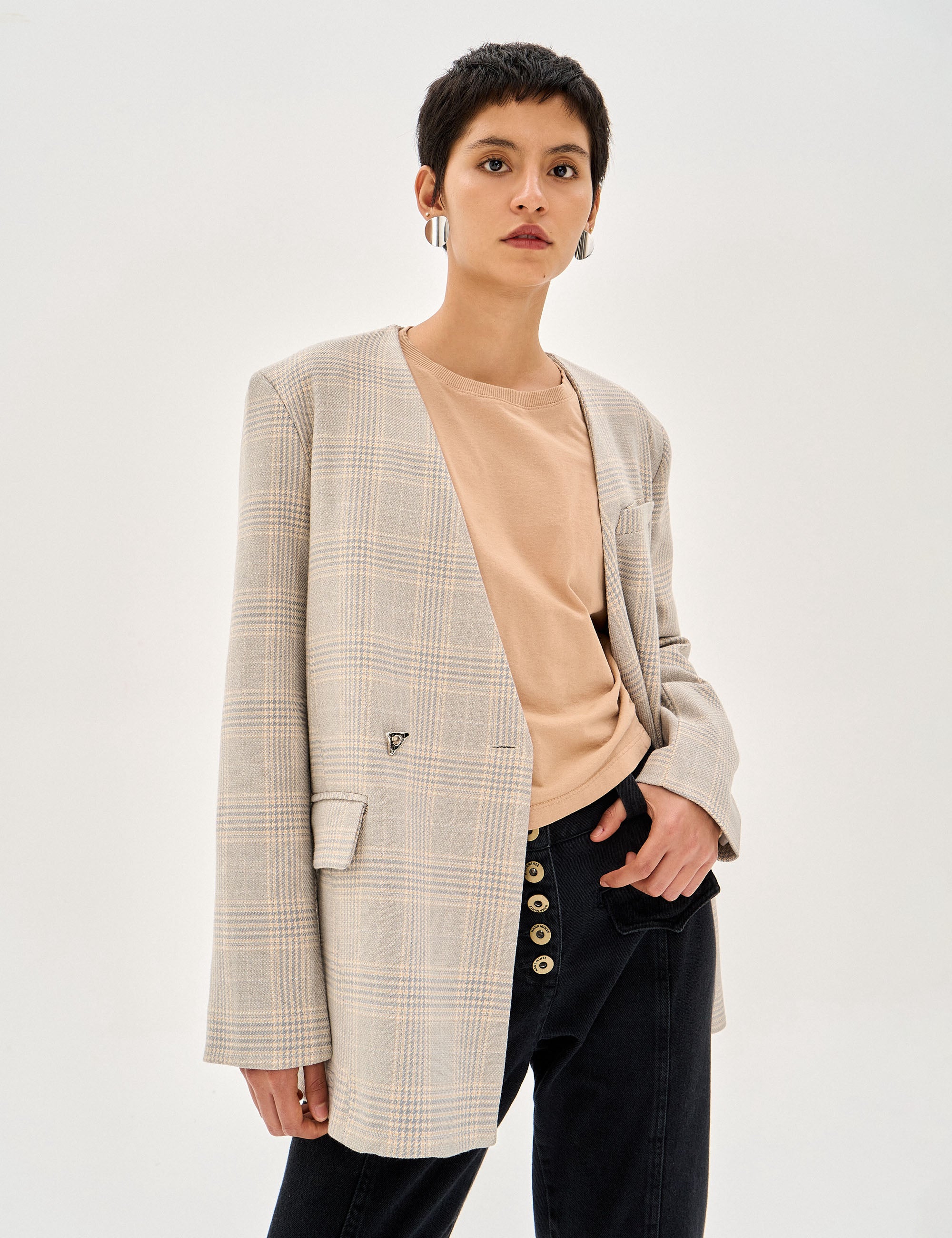 Blazer Beka Xadrez Cinza