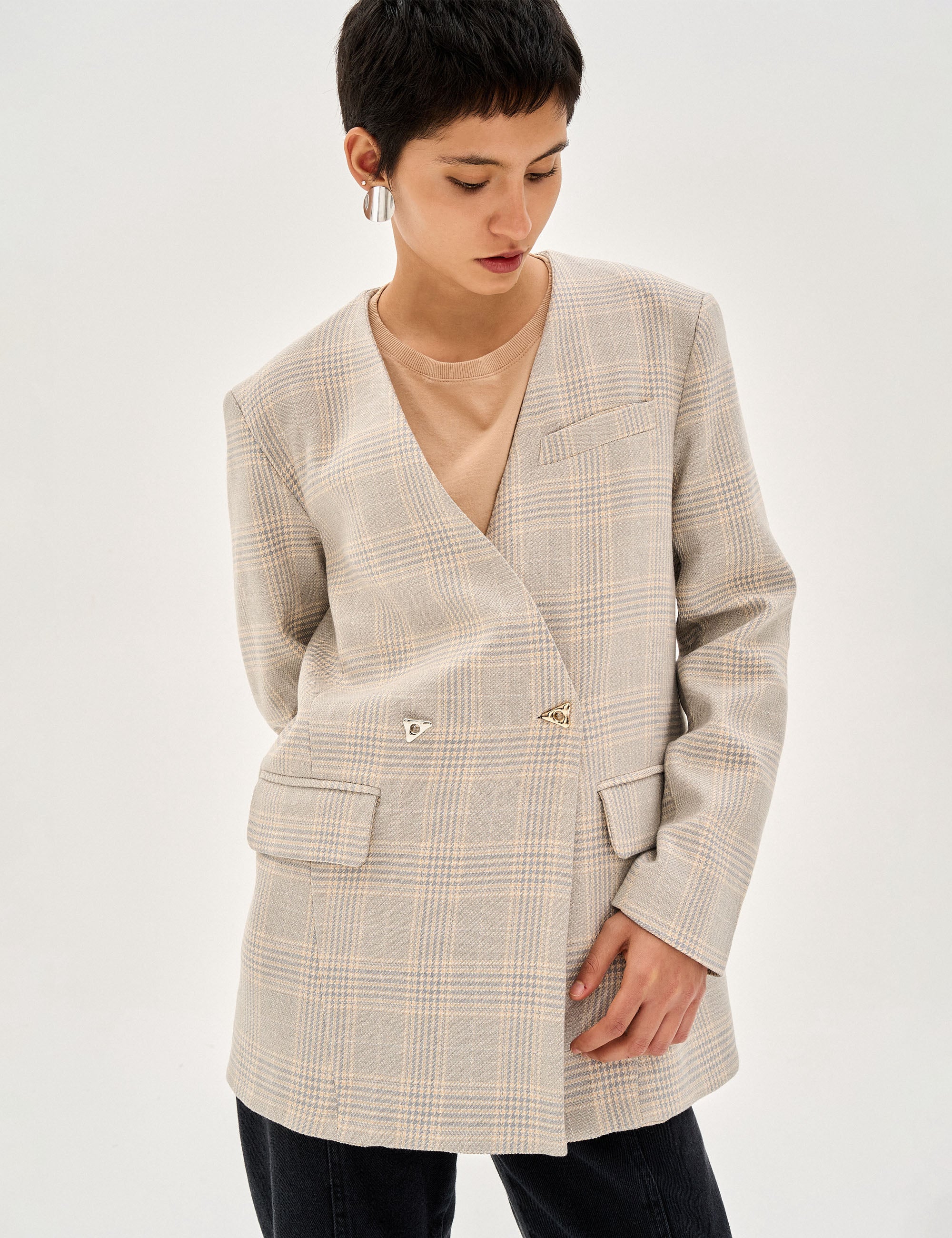 Blazer Beka Xadrez Cinza