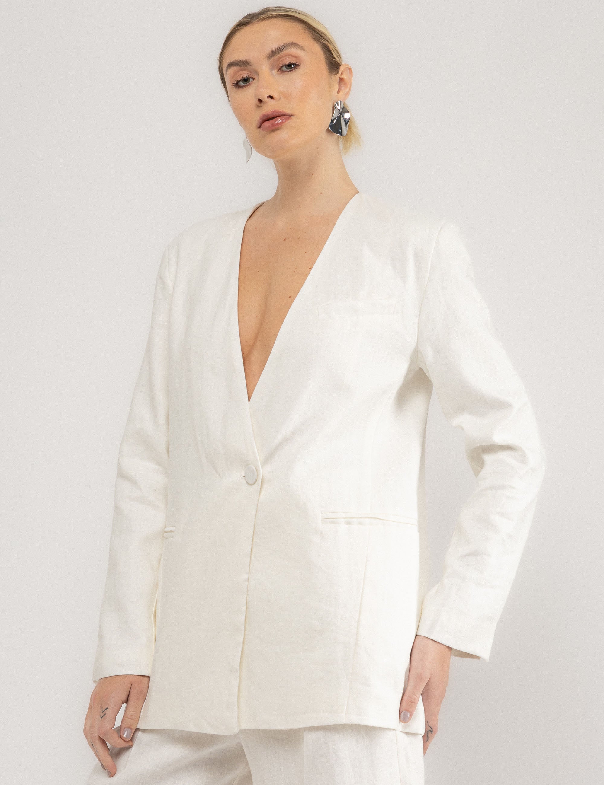 Blazer Branca Linho Off White