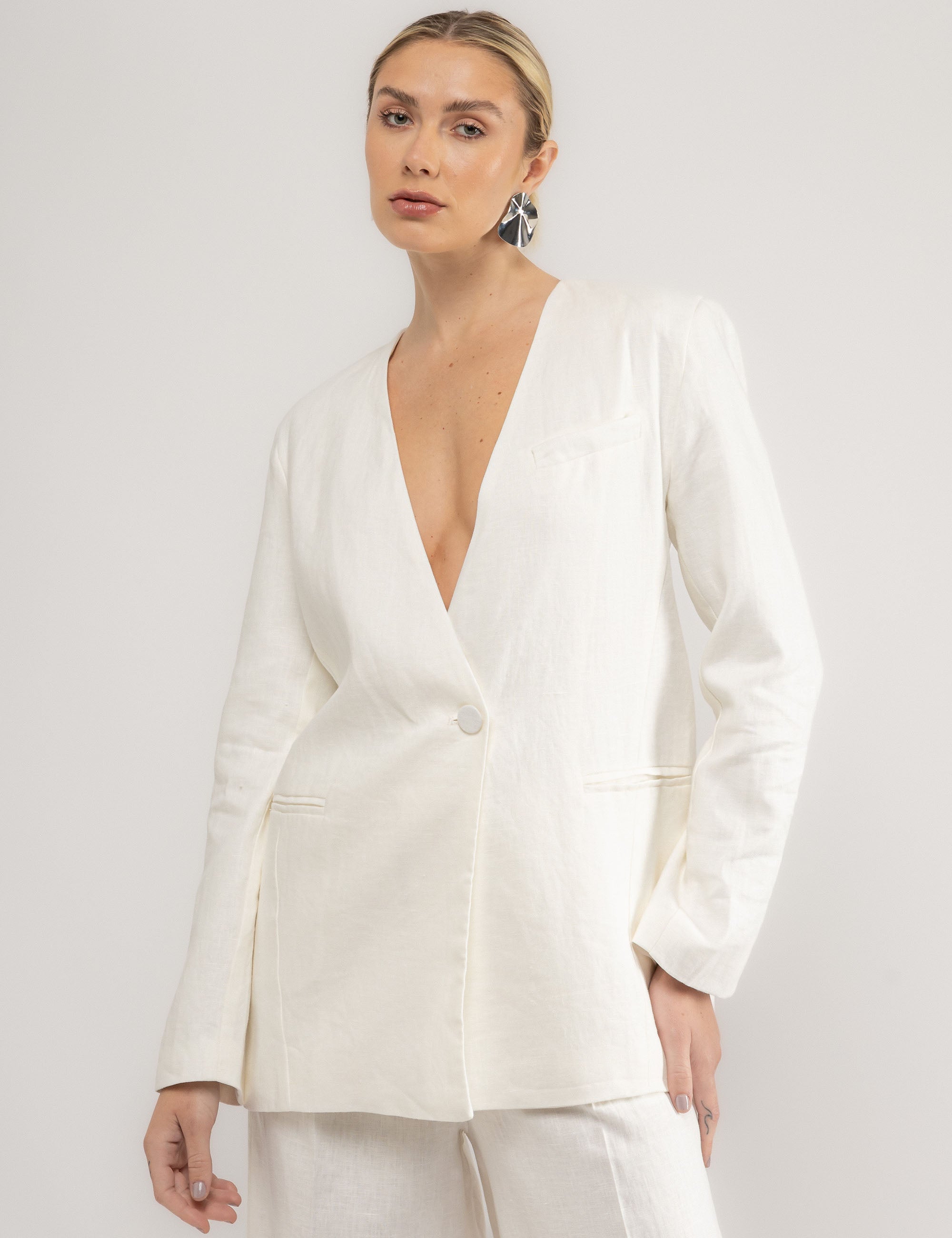 Blazer Branca Linho Off White