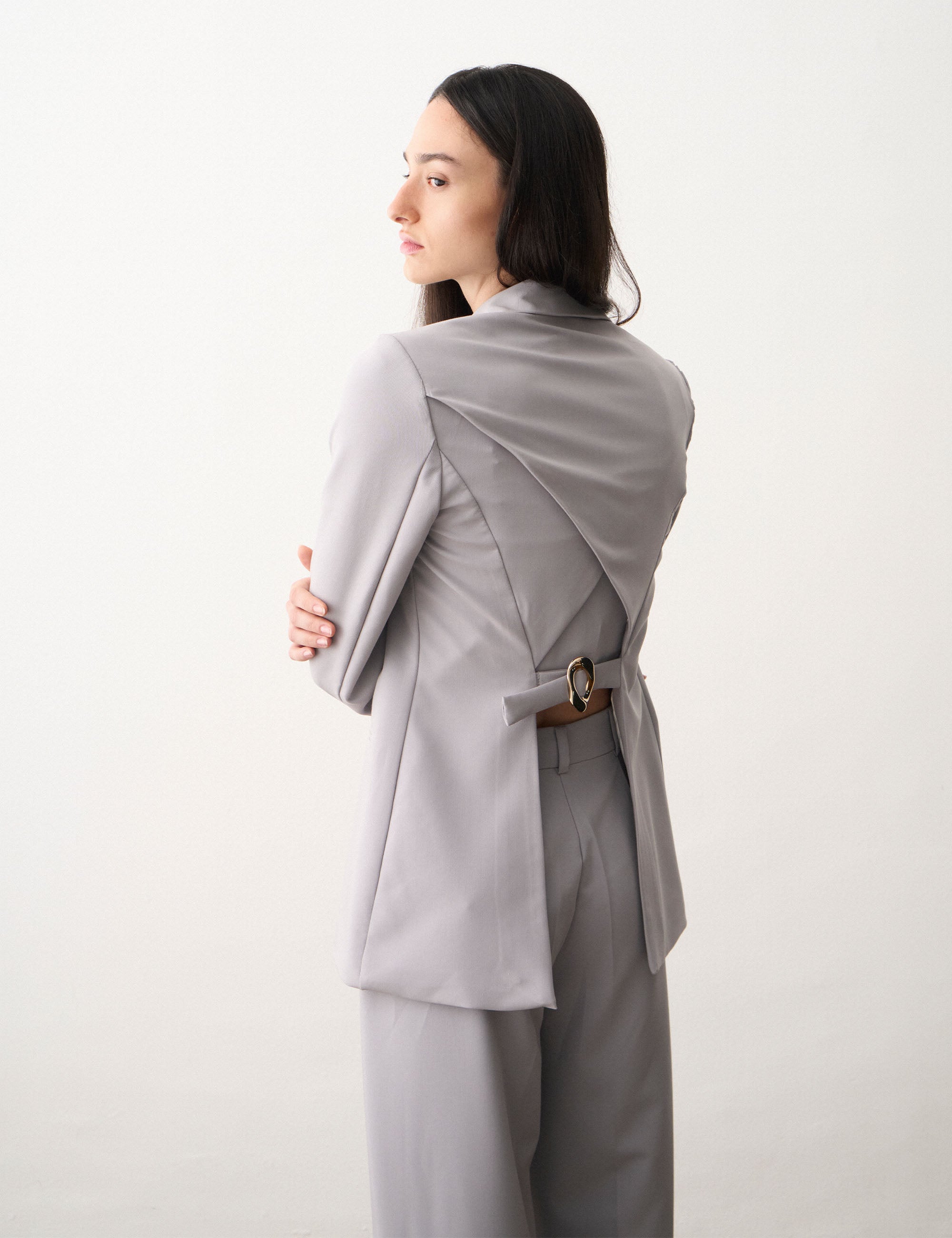 Blazer Melany Alfaiataria Cinza