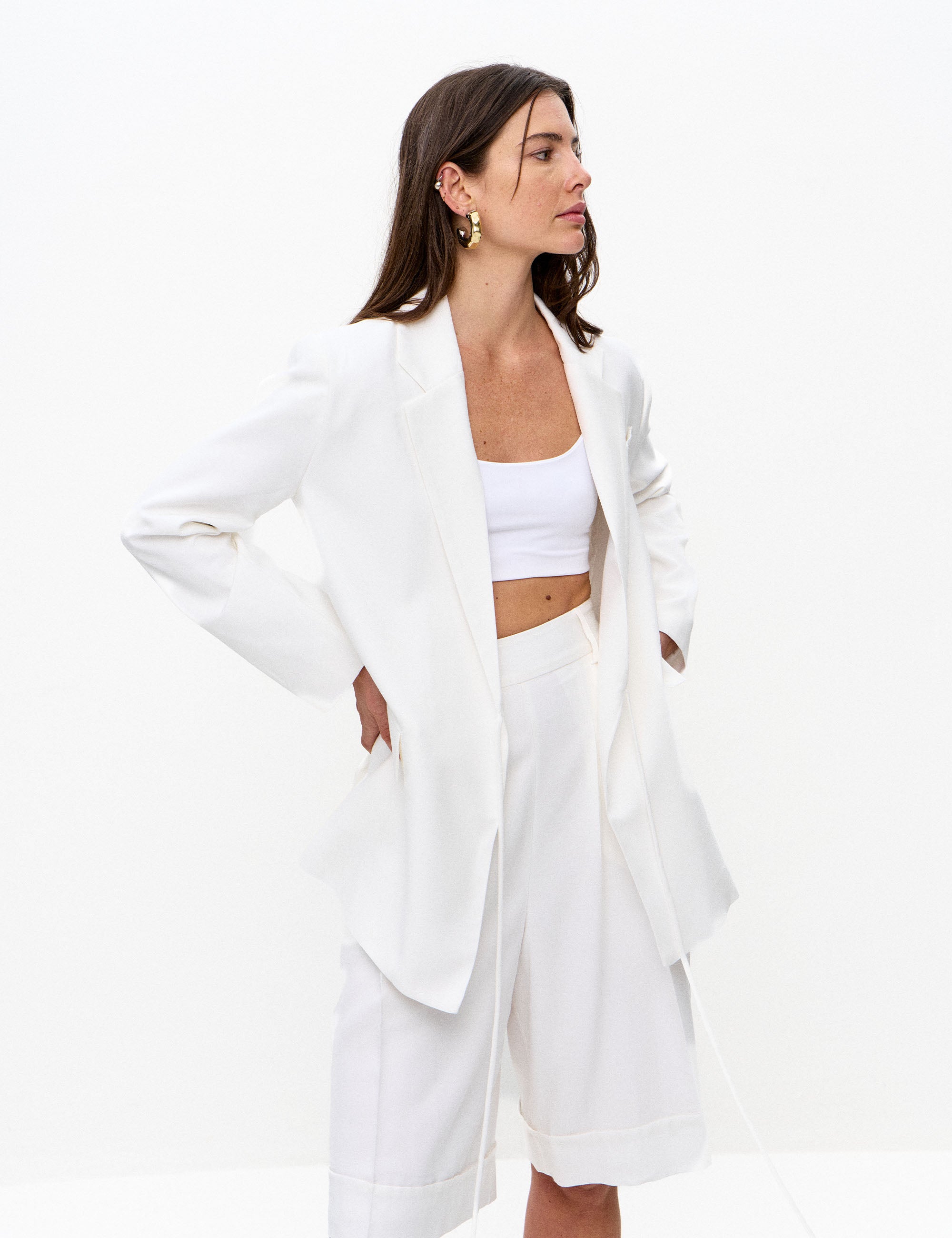 Blazer Charlotte Crepe Off White | Nanaminze