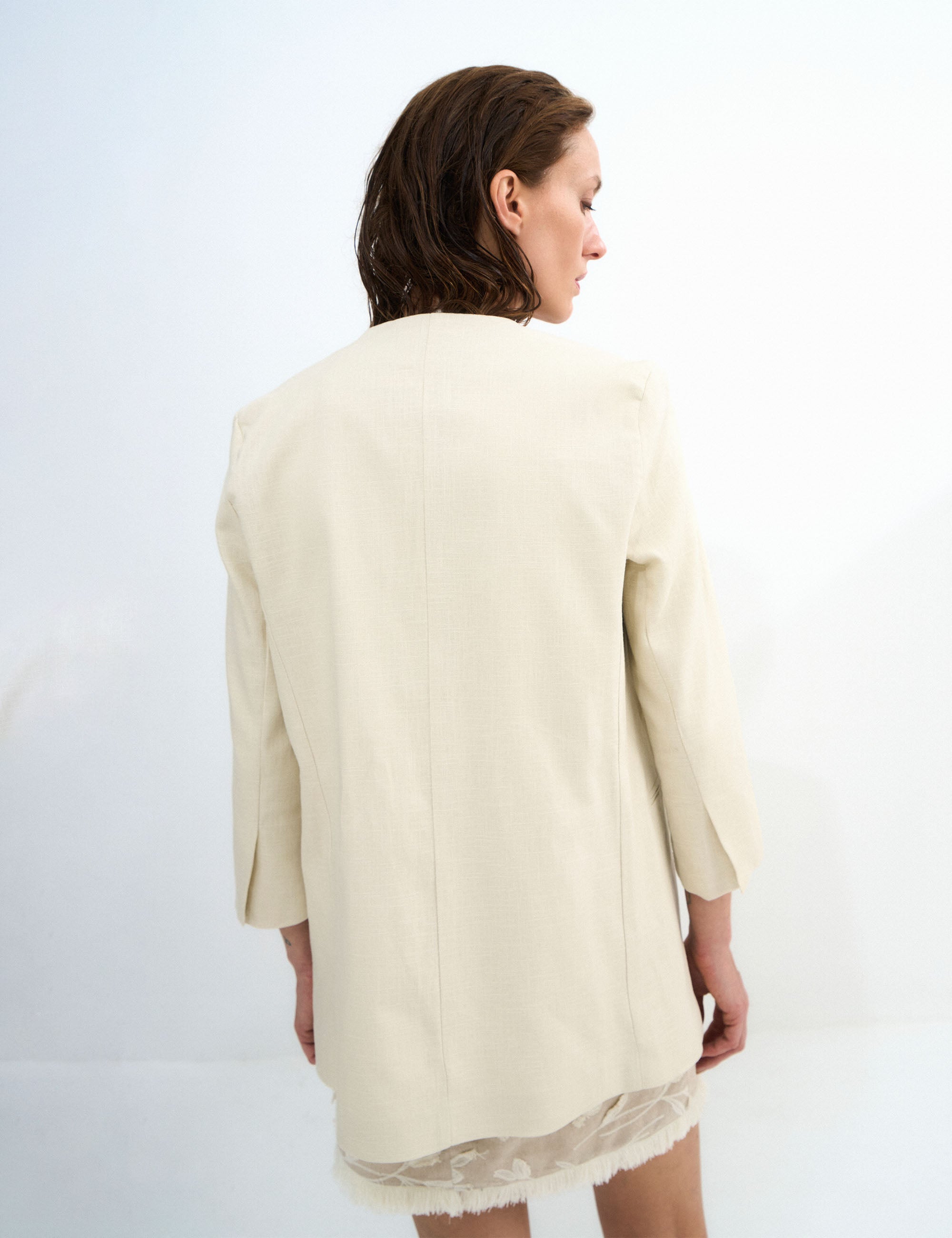 Blazer Diana Alfaiataria Areia