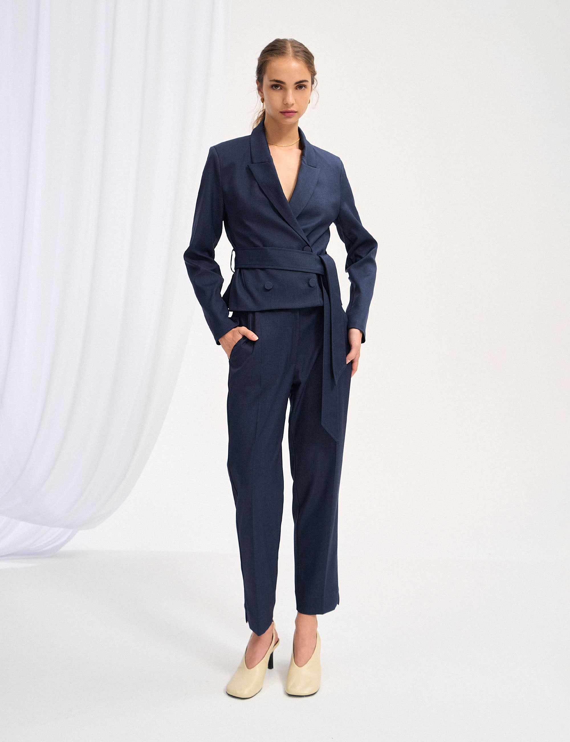 Blazer Ellise Alfaiataria Azul Noite