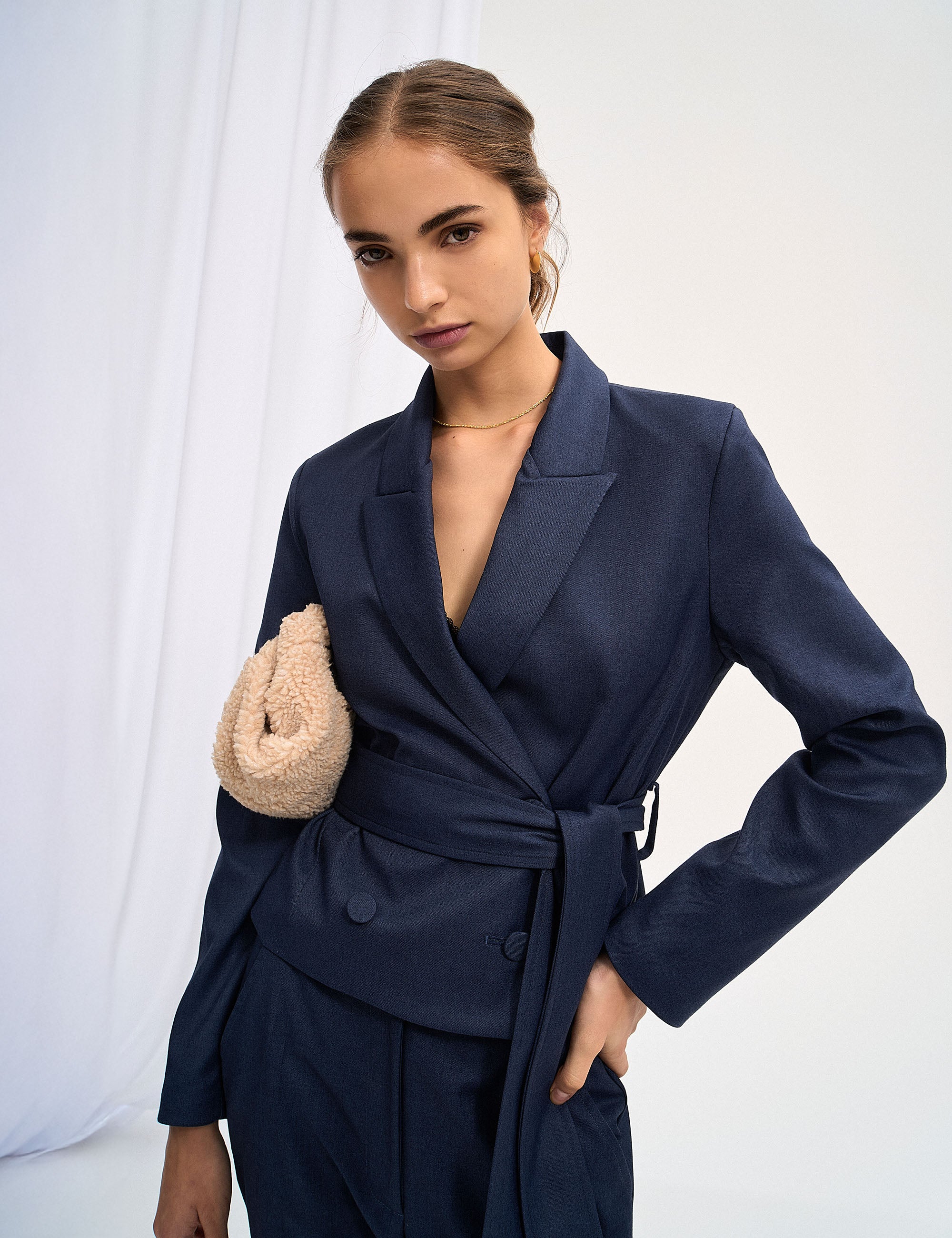 Blazer Ellise Alfaiataria Azul Noite