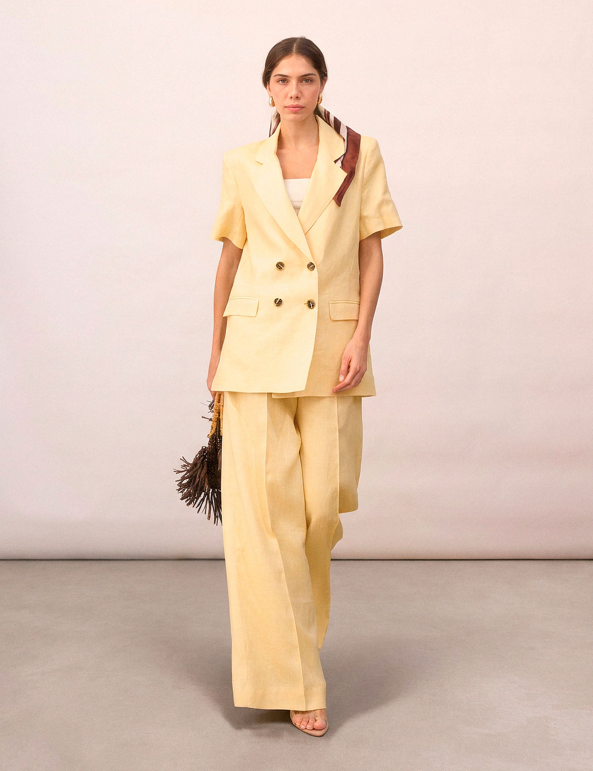 Blazer Evelyn Linho Amarelo