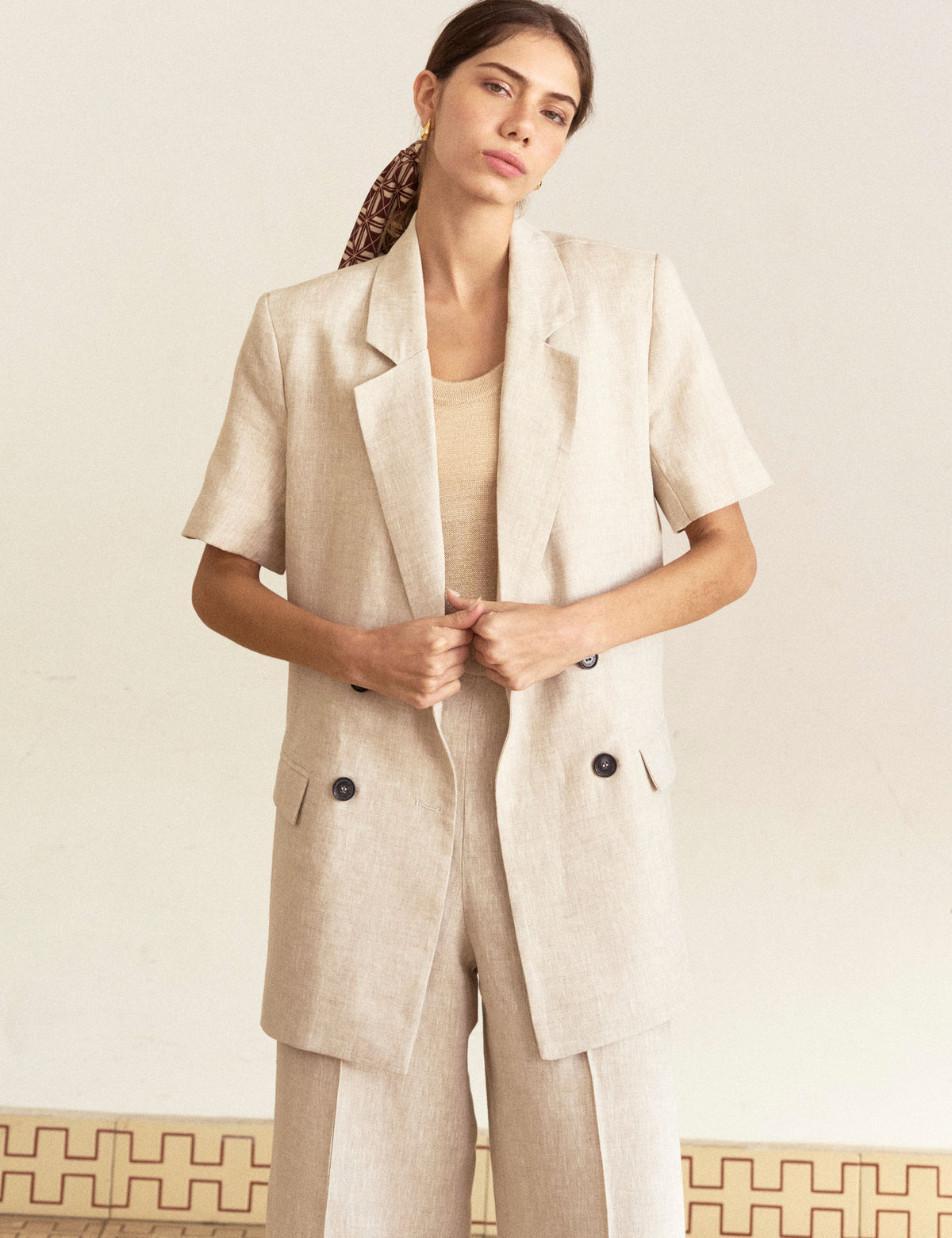Blazer Evelyn Linho Natural