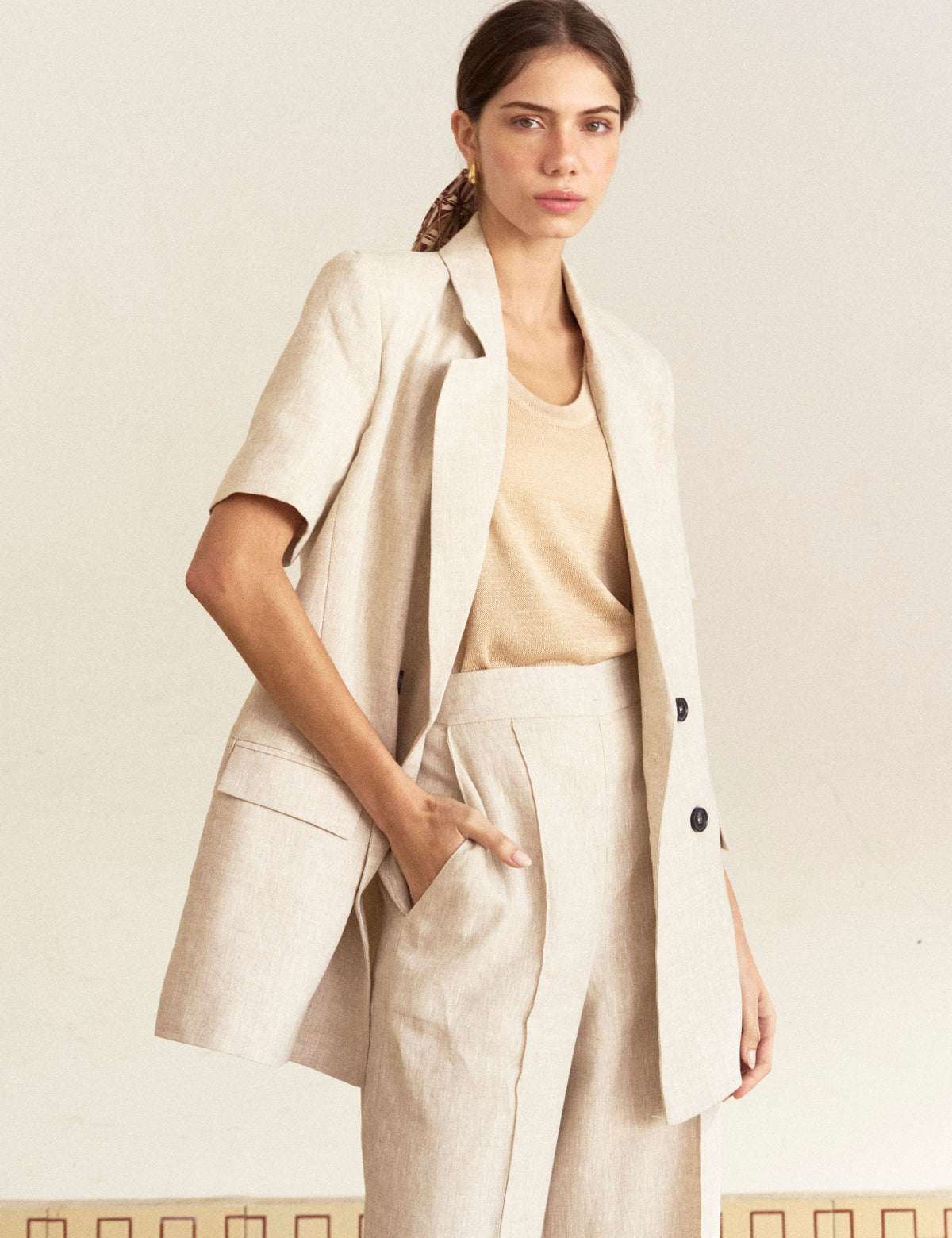 Blazer Evelyn Linho Natural