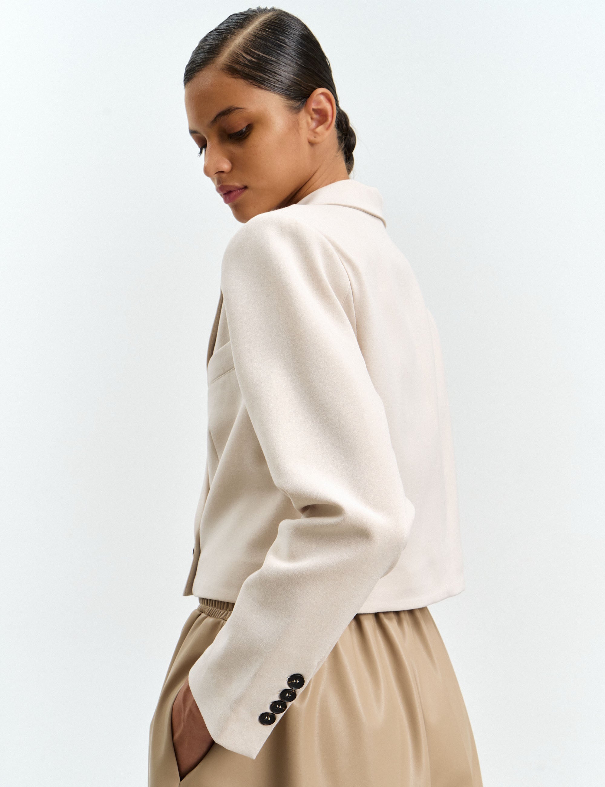 Blazer Georgia Alfaiataria Bege