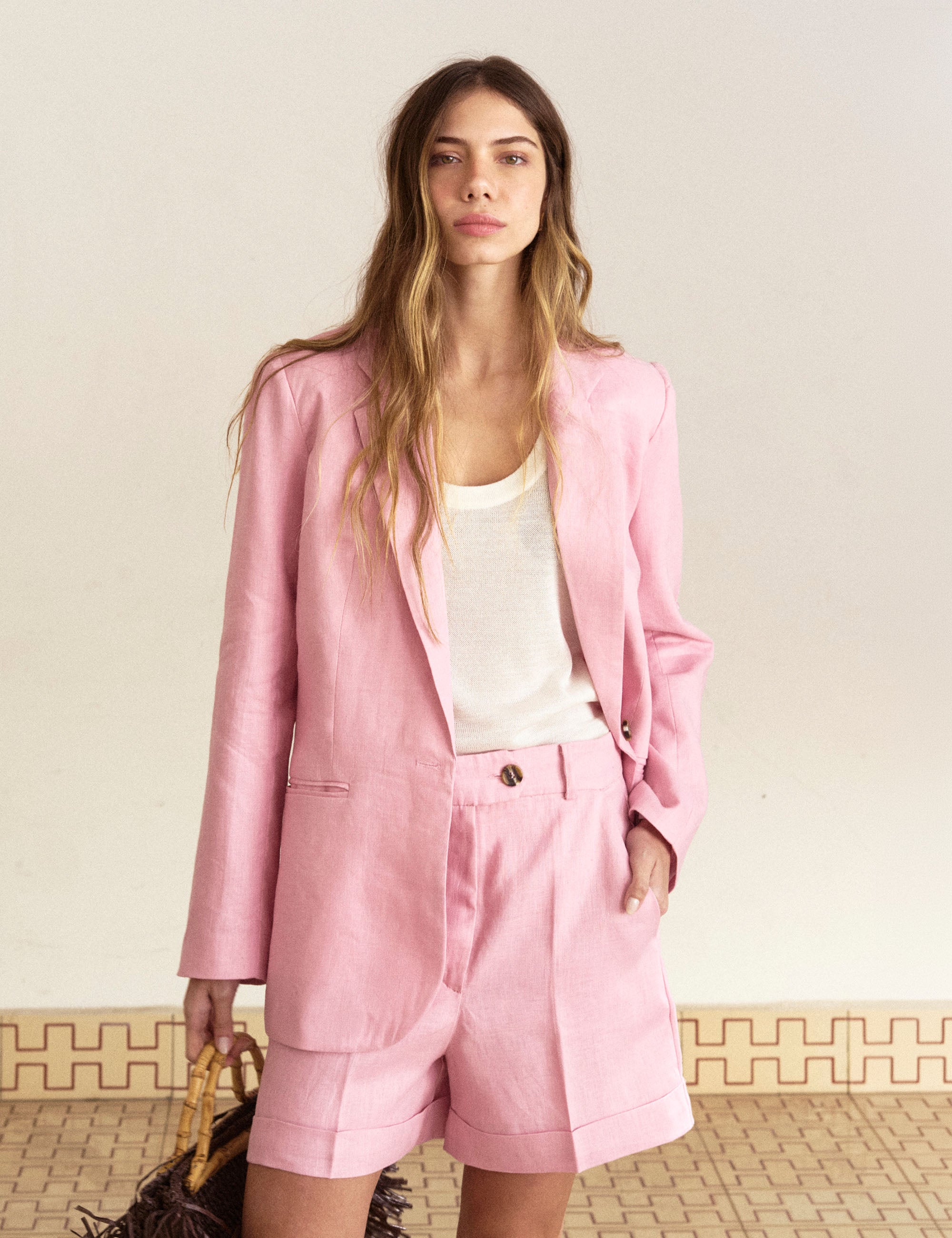 Blazer Ipanema Linho Rosa