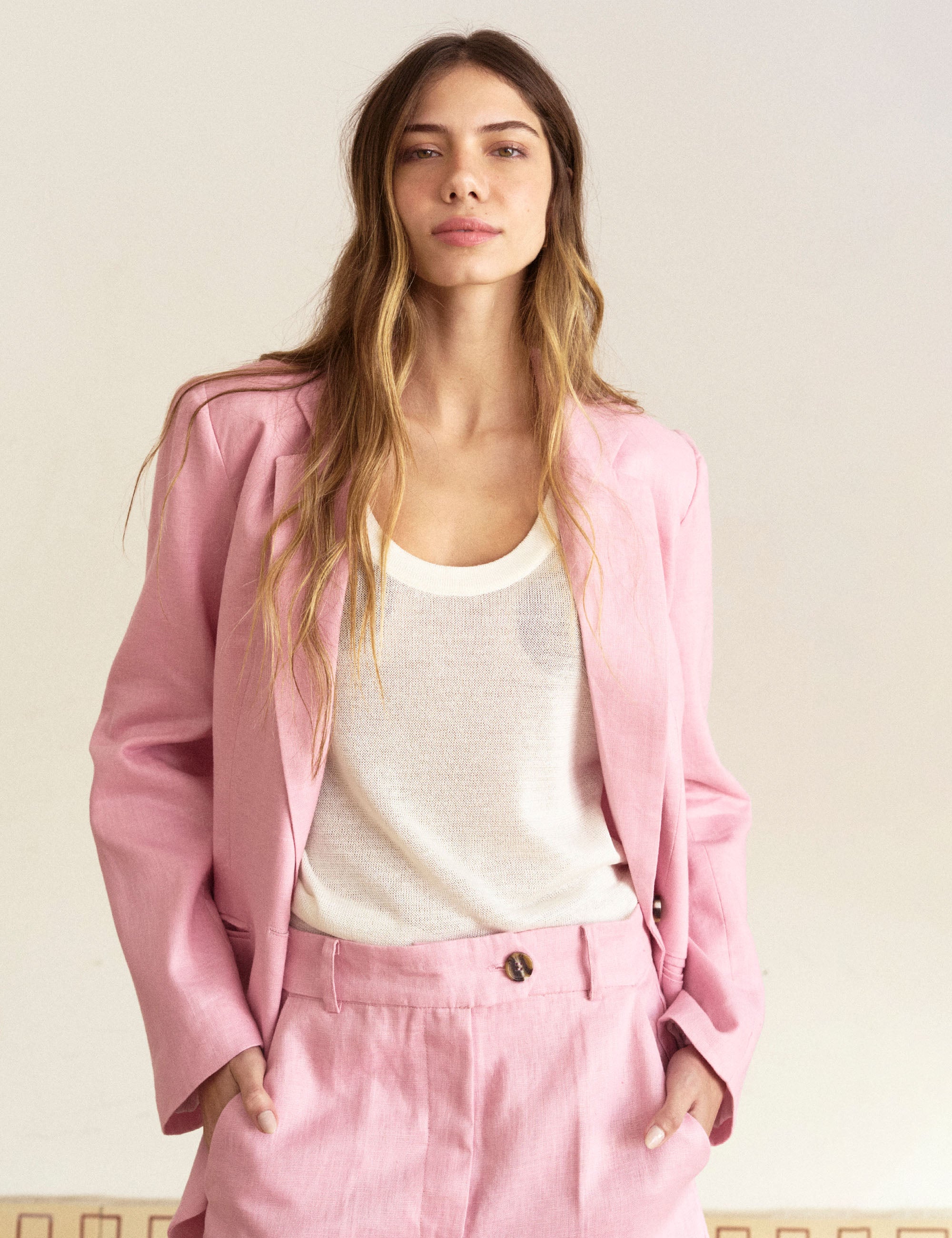 Blazer Ipanema Linho Rosa