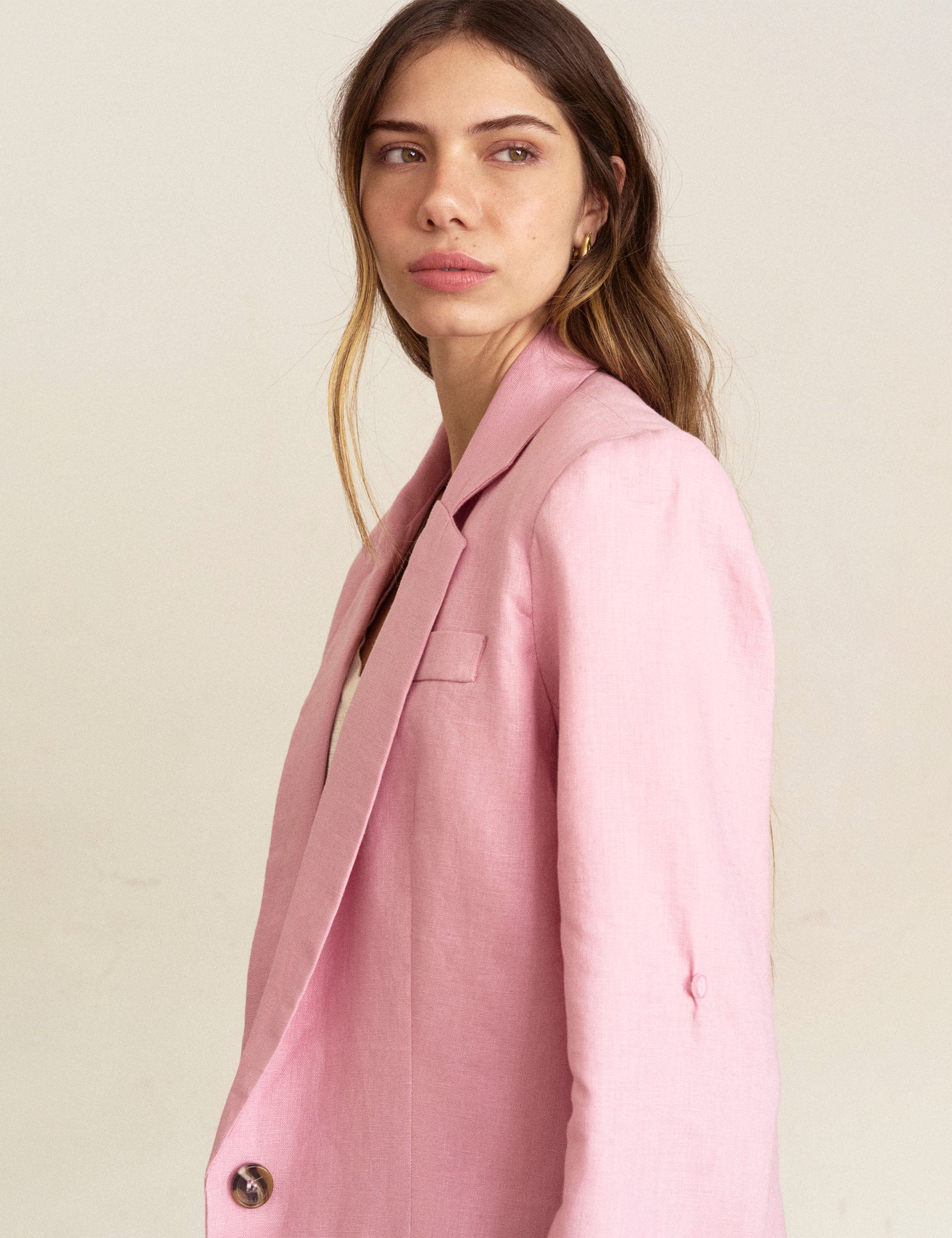 Blazer Ipanema Linho Rosa