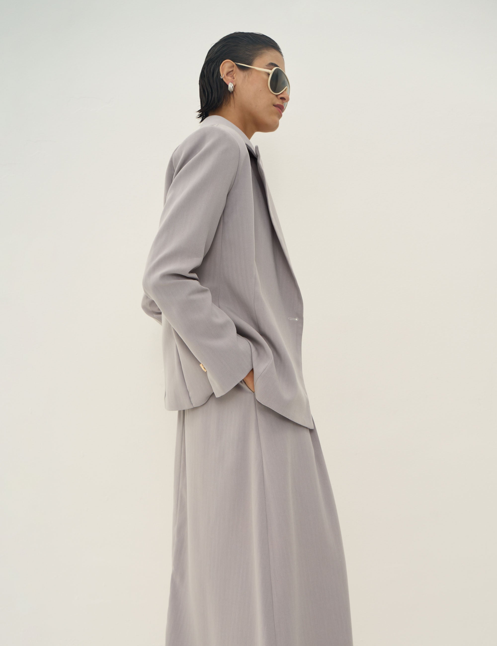 Blazer Kaylee Alfaiataria Cinza