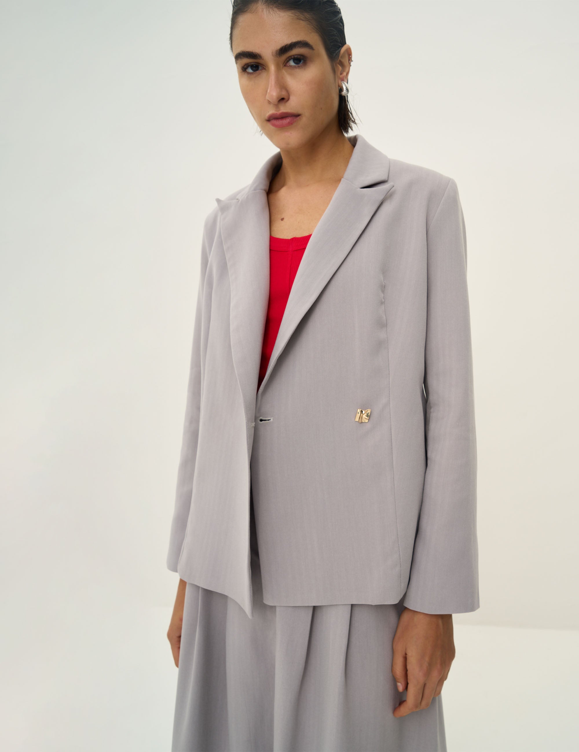 Blazer Kaylee Alfaiataria Cinza