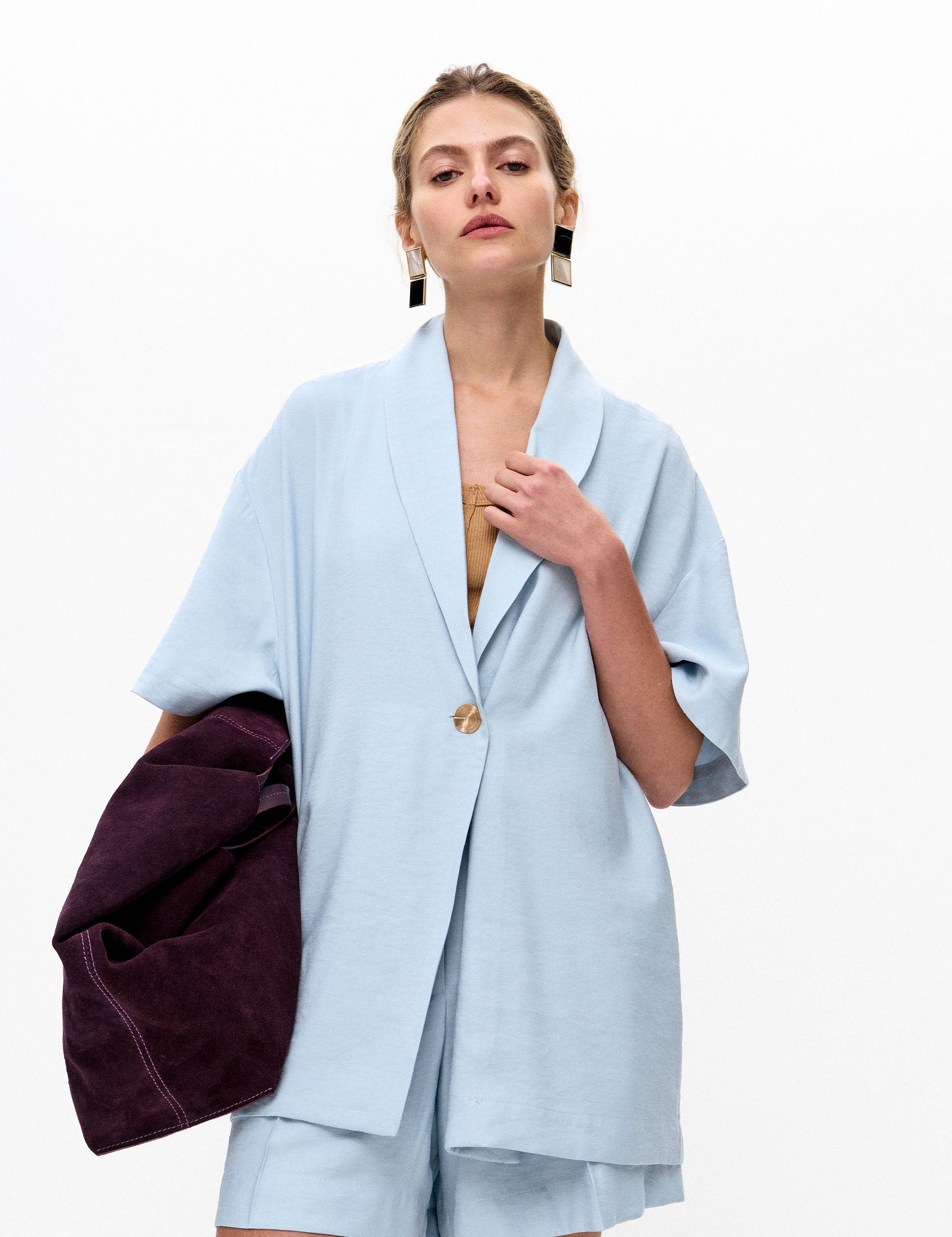 Blazer Maria Viscose Azul Radiante