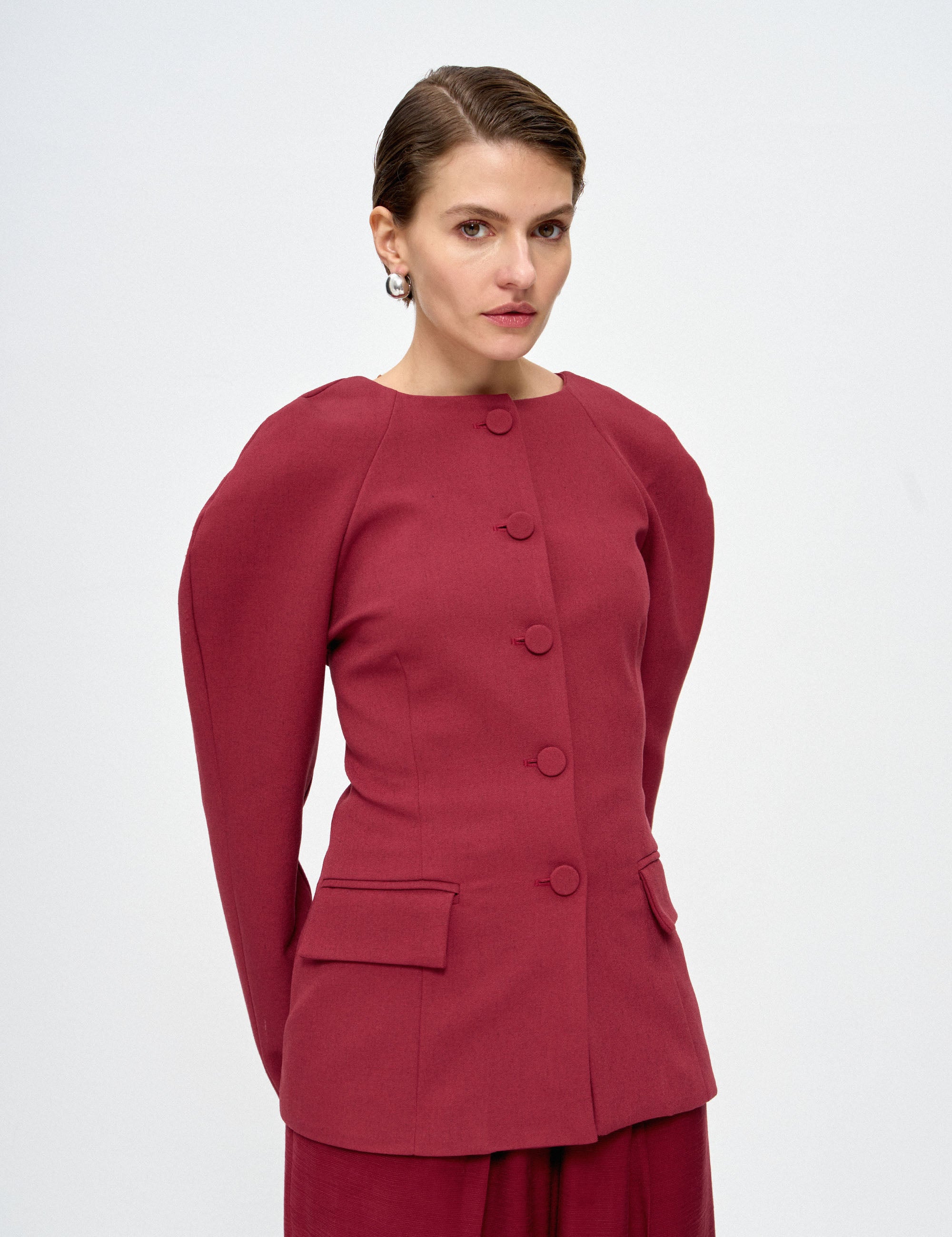 Blazer Nelly Tweed Carménère