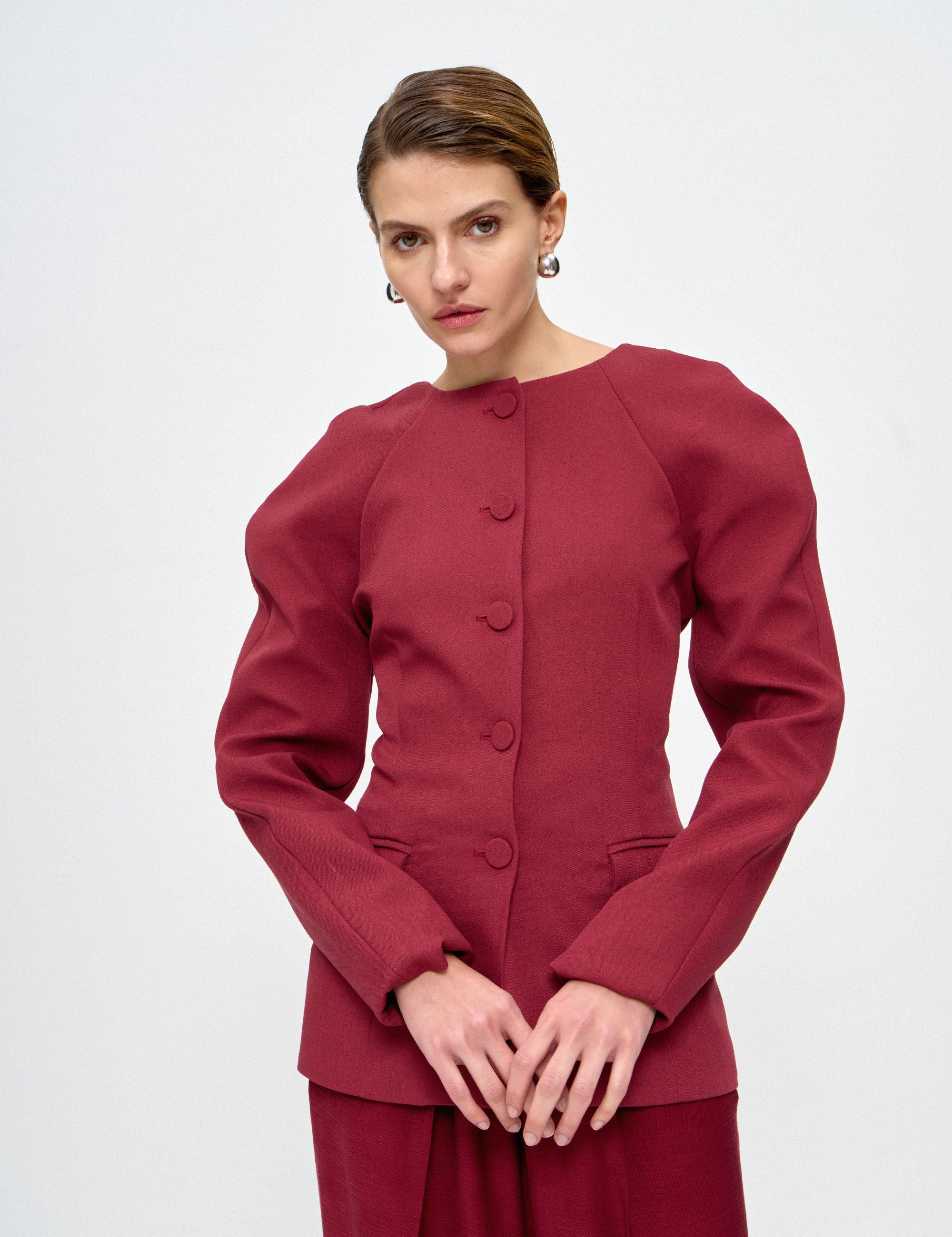 Blazer Nelly Tweed Carménère