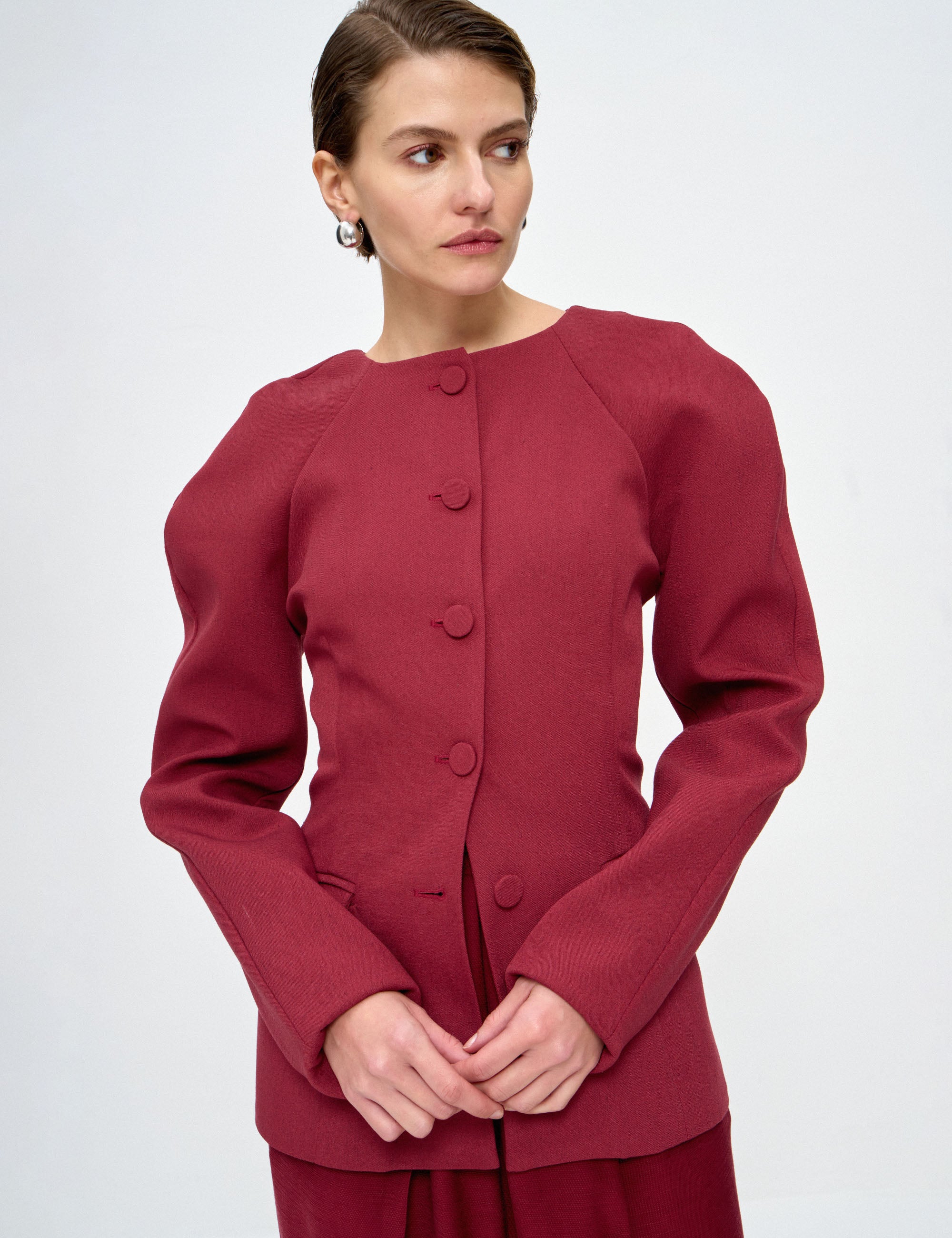 Blazer Nelly Tweed Carménère