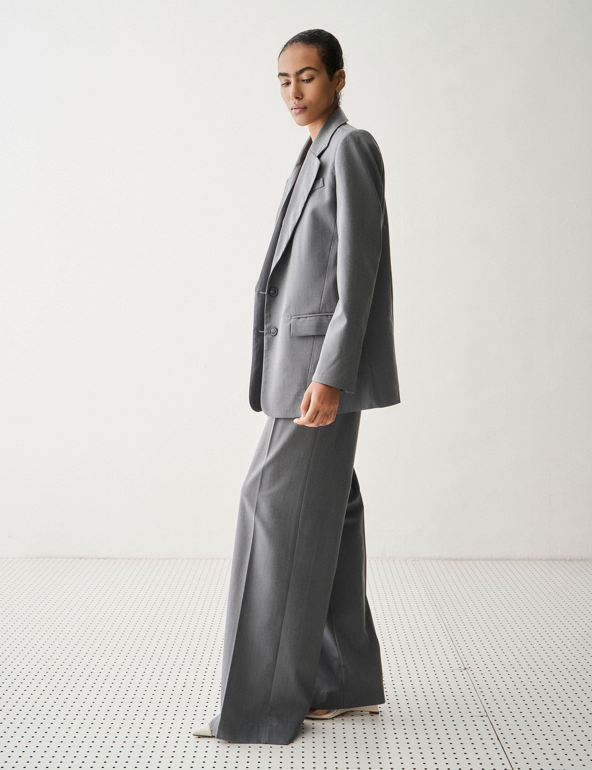 Blazer Nysa Alfaiataria Cinza