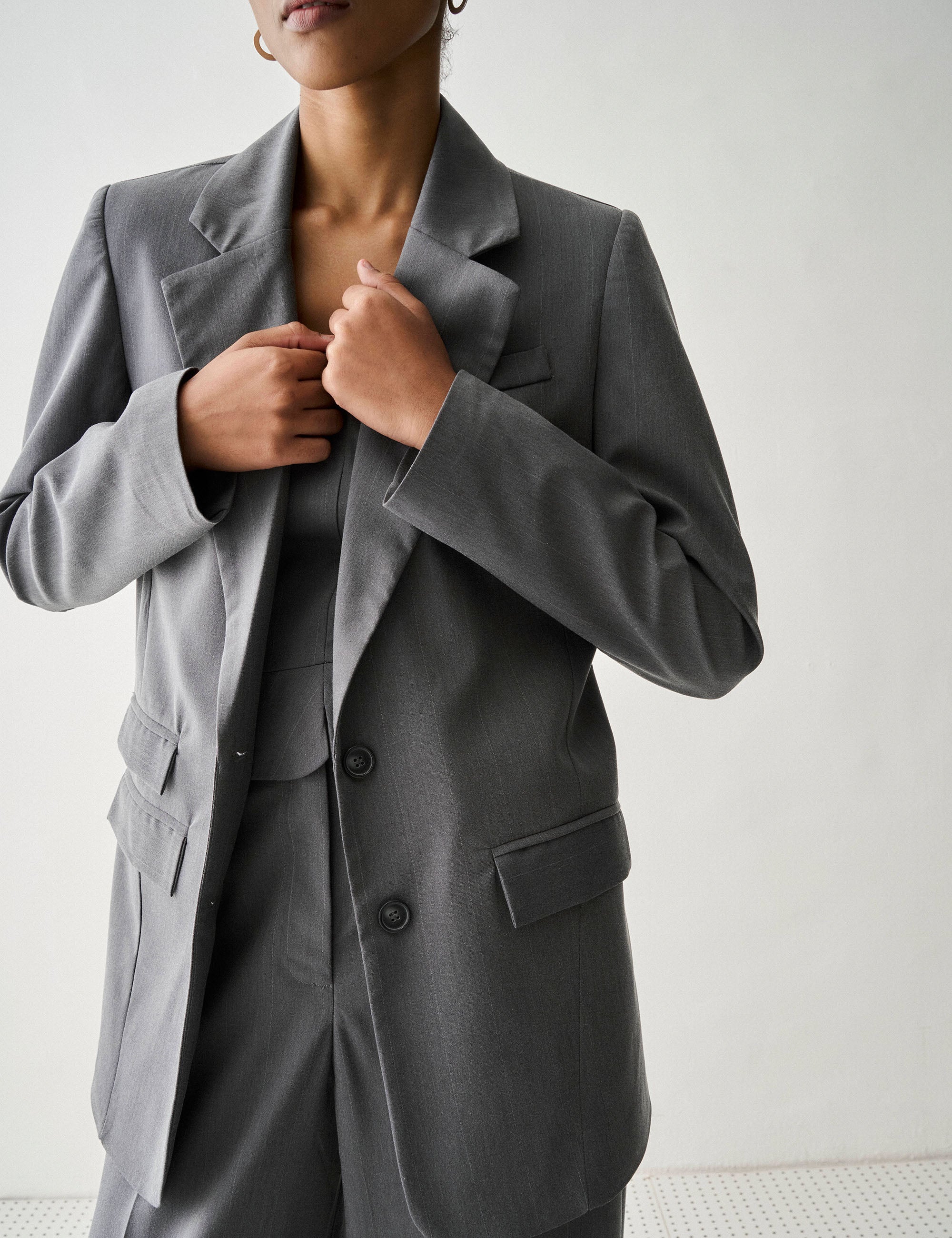 Blazer Nysa Alfaiataria Cinza