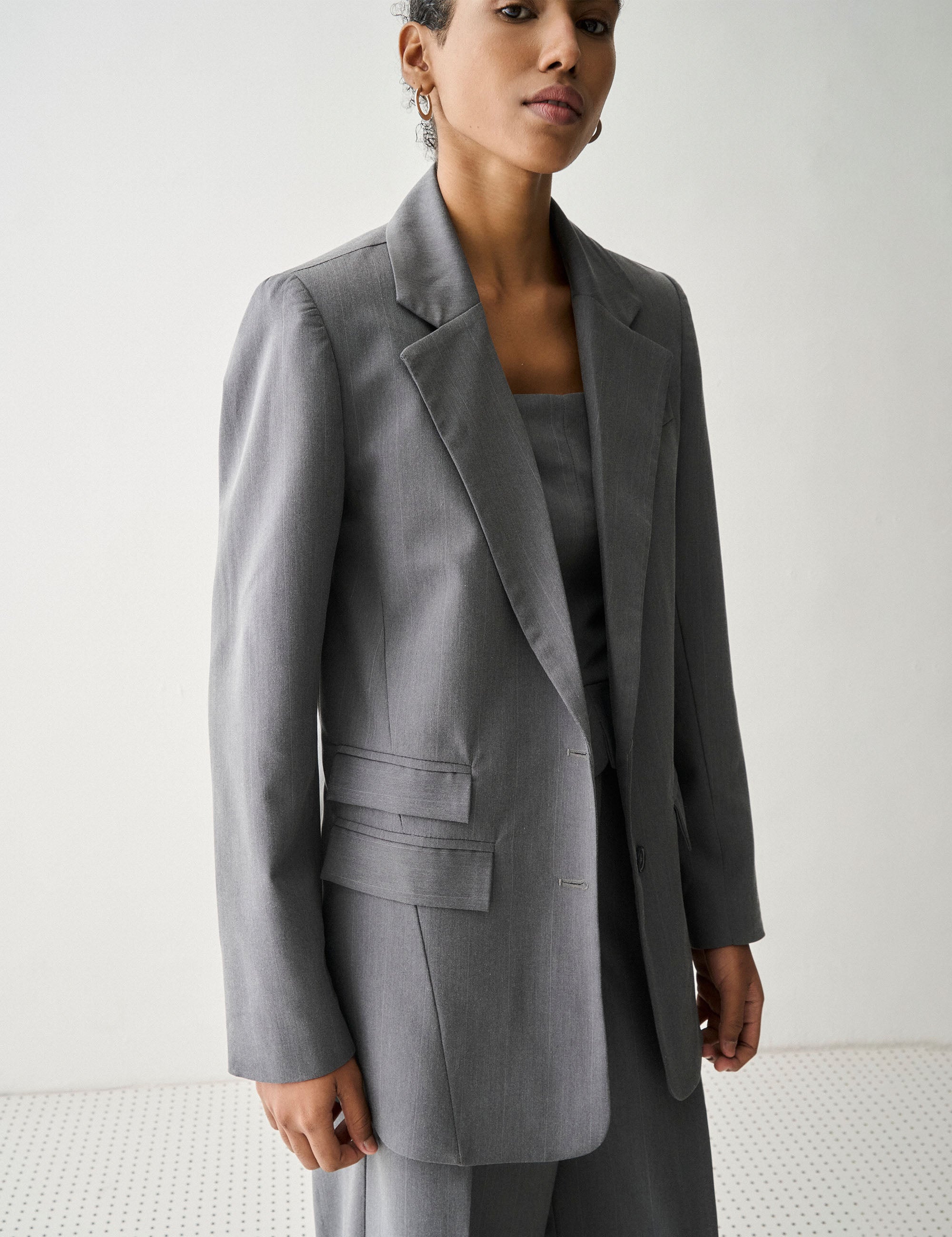 Blazer Nysa Alfaiataria Cinza
