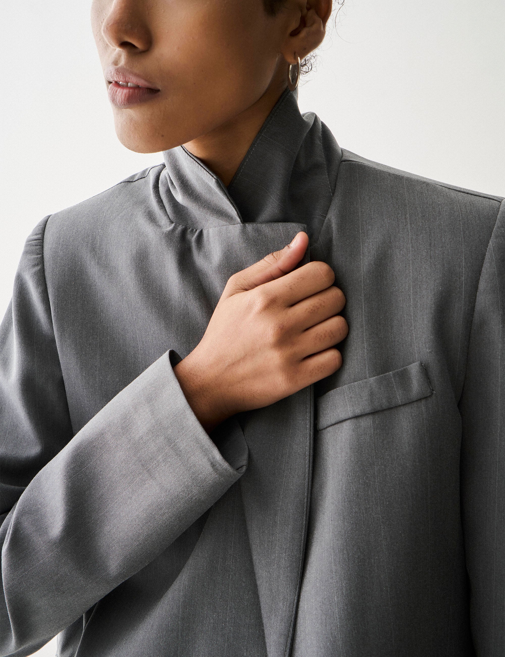 Blazer Nysa Alfaiataria Cinza