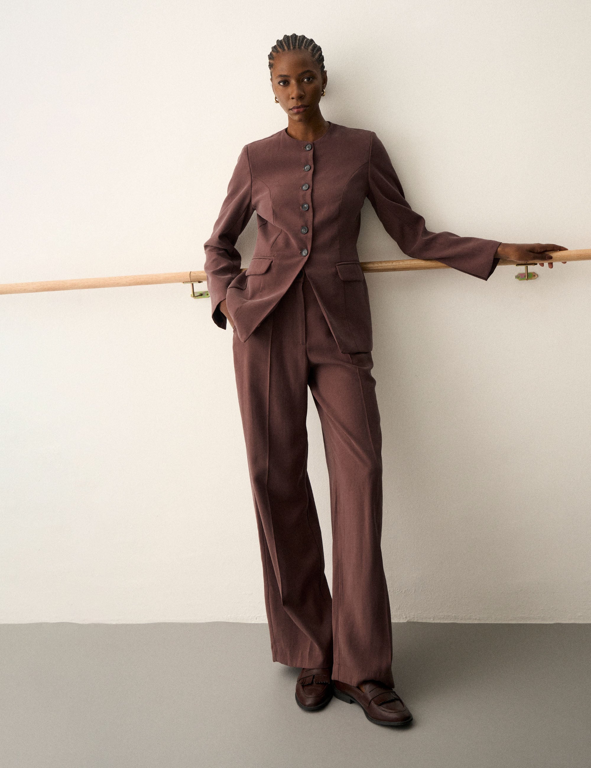 Blazer Olivia alfaiataria Café
