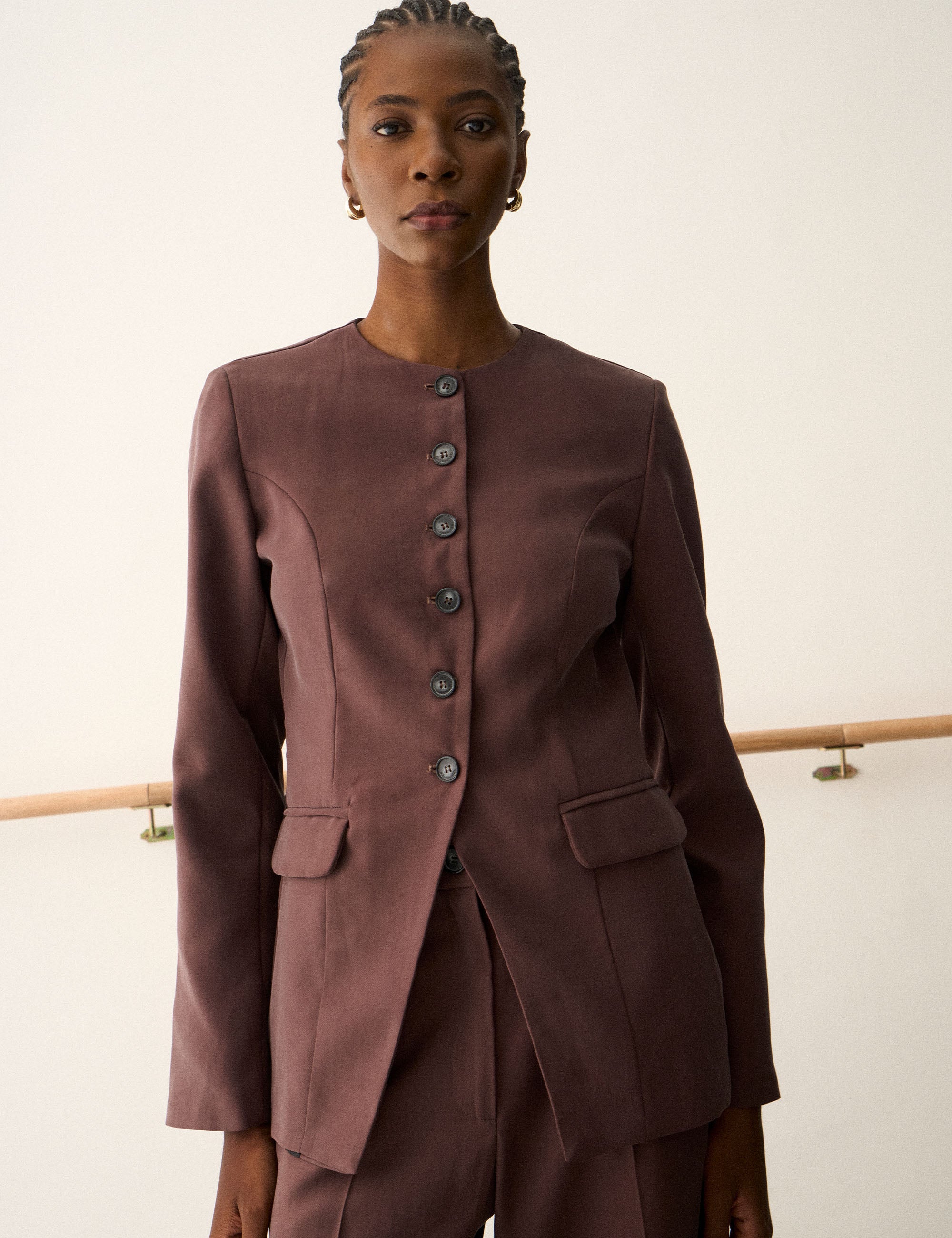 Blazer Olivia alfaiataria Café