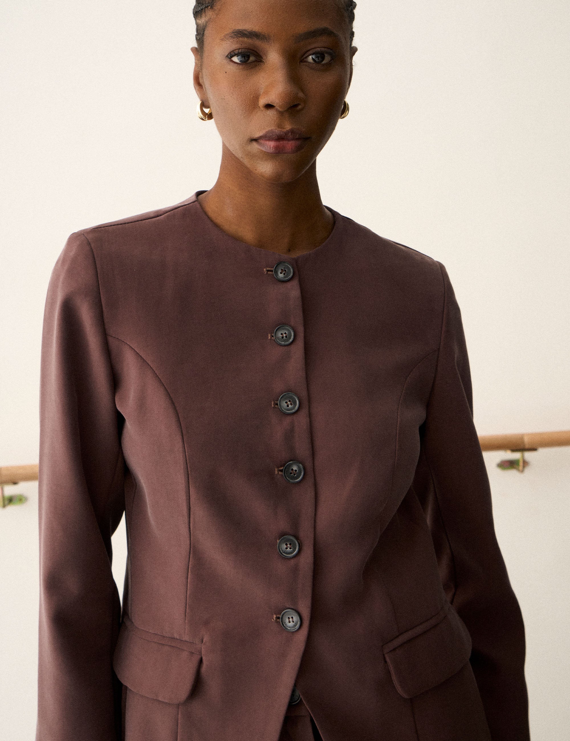 Blazer Olivia alfaiataria Café