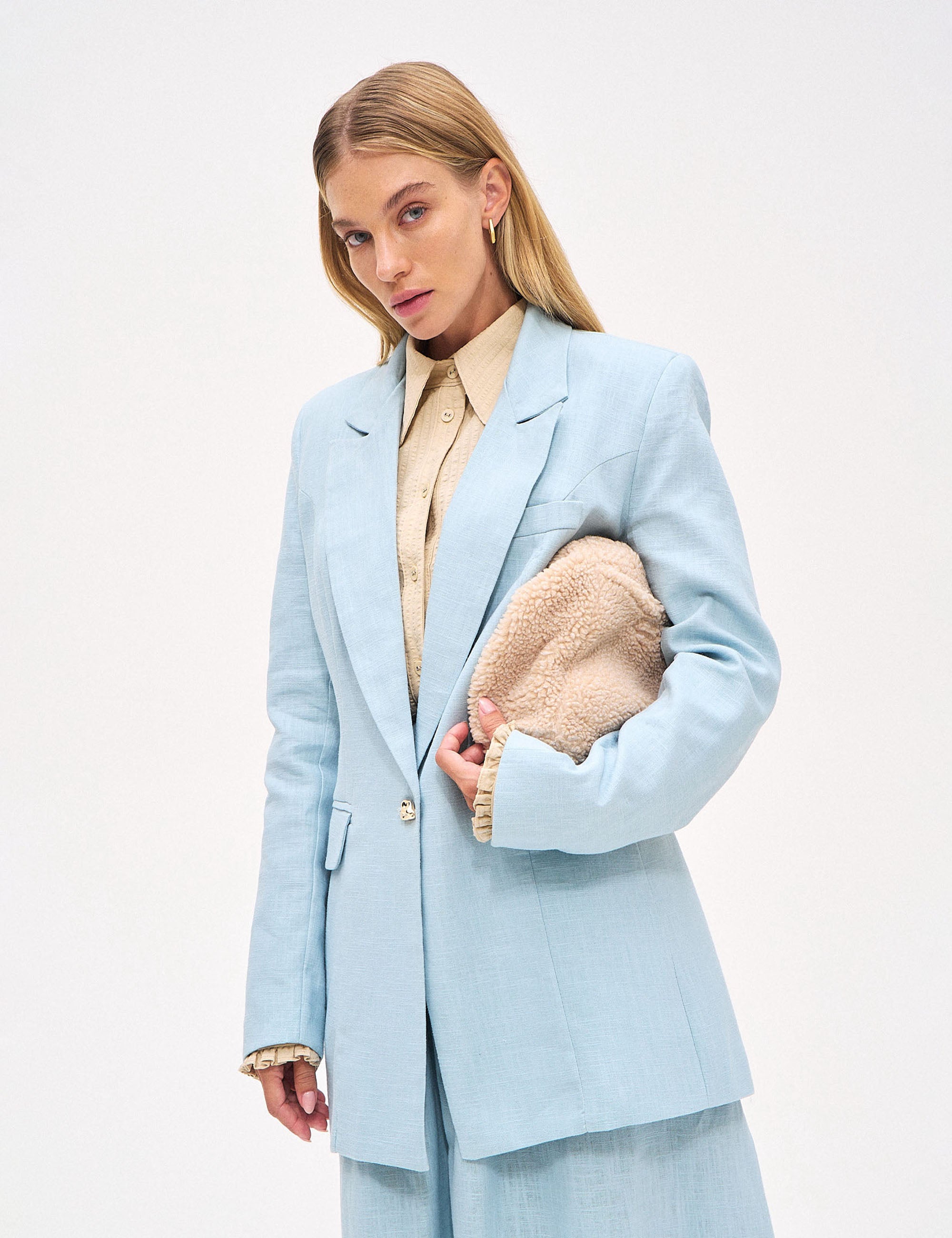 Blazer Patrícia Algodão Azul Celeste