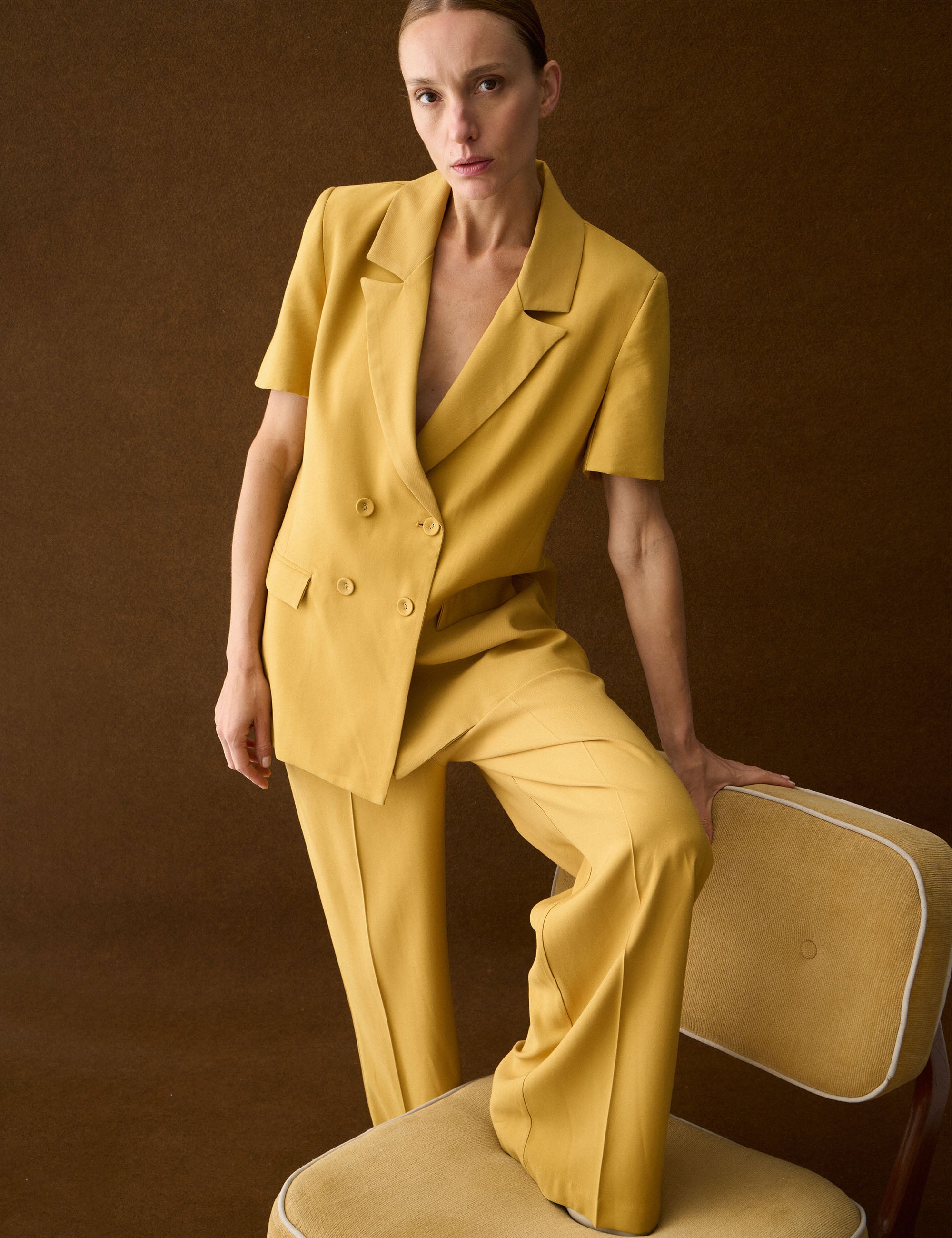 Blazer Paulina Alfaiataria Mostarda