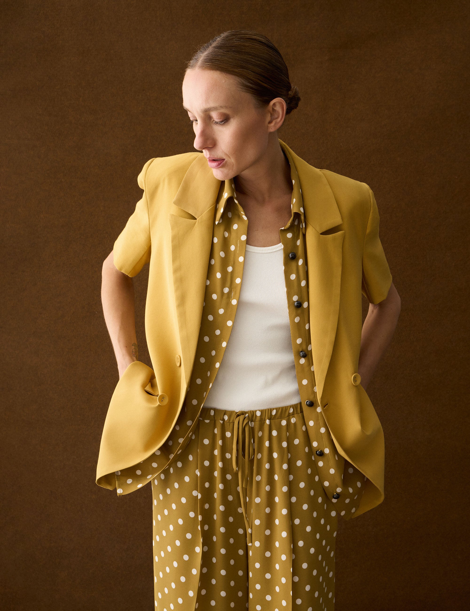 Blazer Paulina Alfaiataria Mostarda