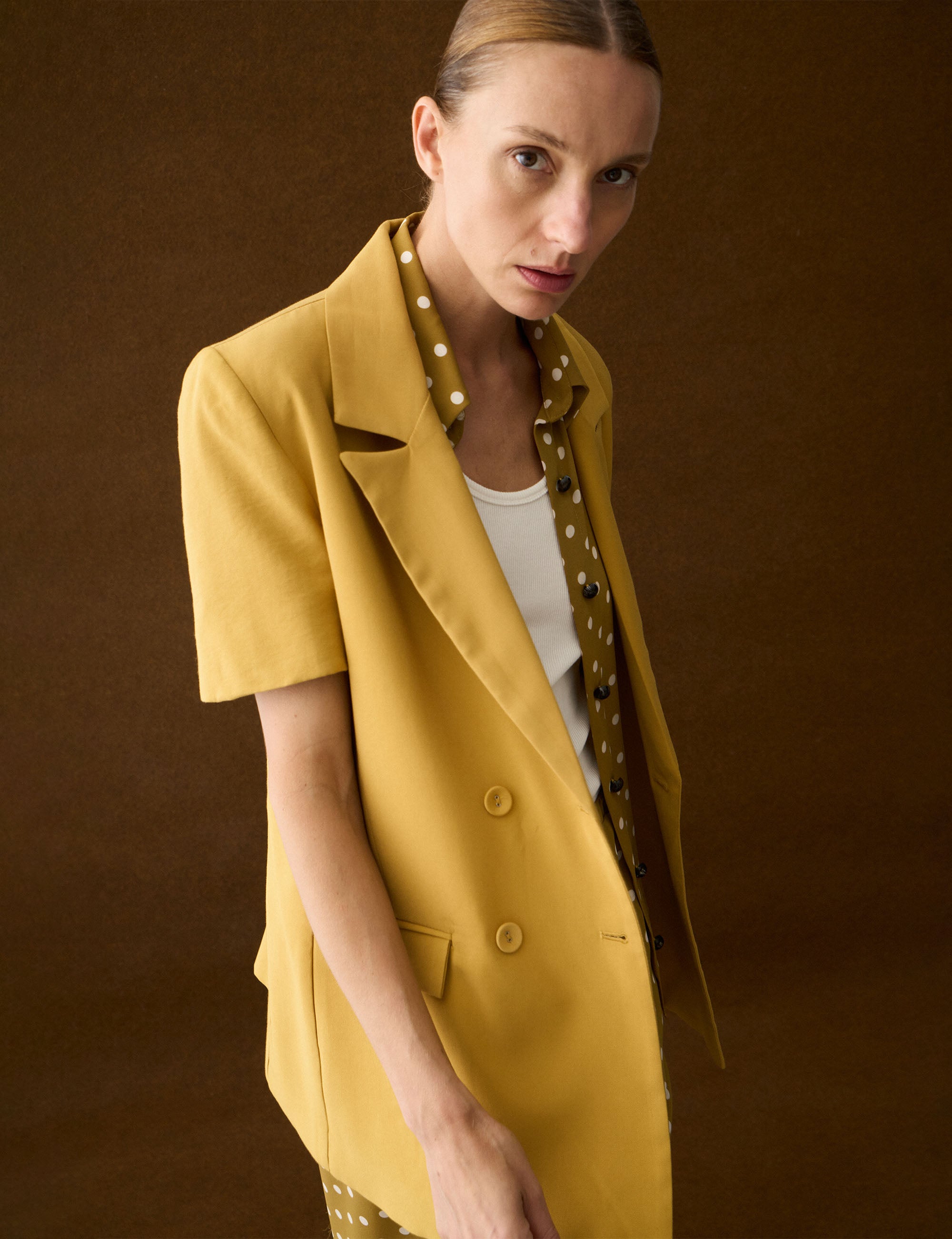 Blazer Paulina Alfaiataria Mostarda