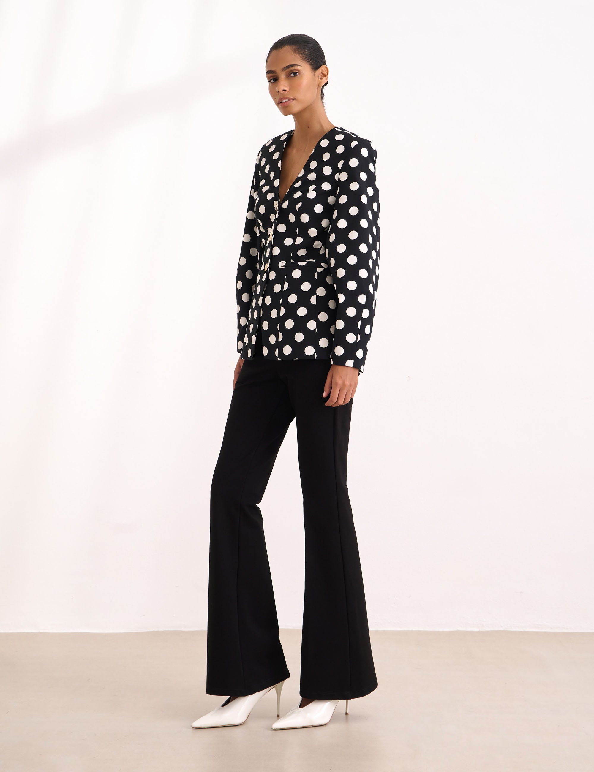 Blazer Poka Tricoline Preto
