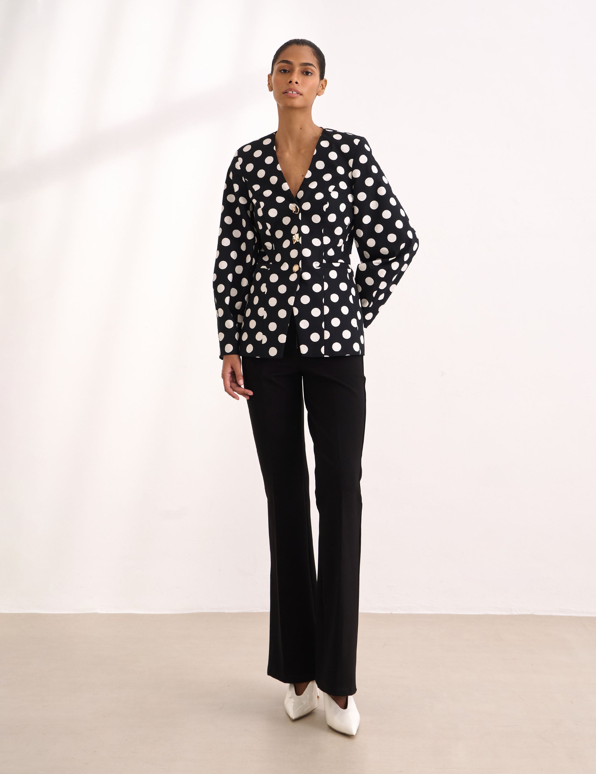 Blazer Poka Tricoline Preto
