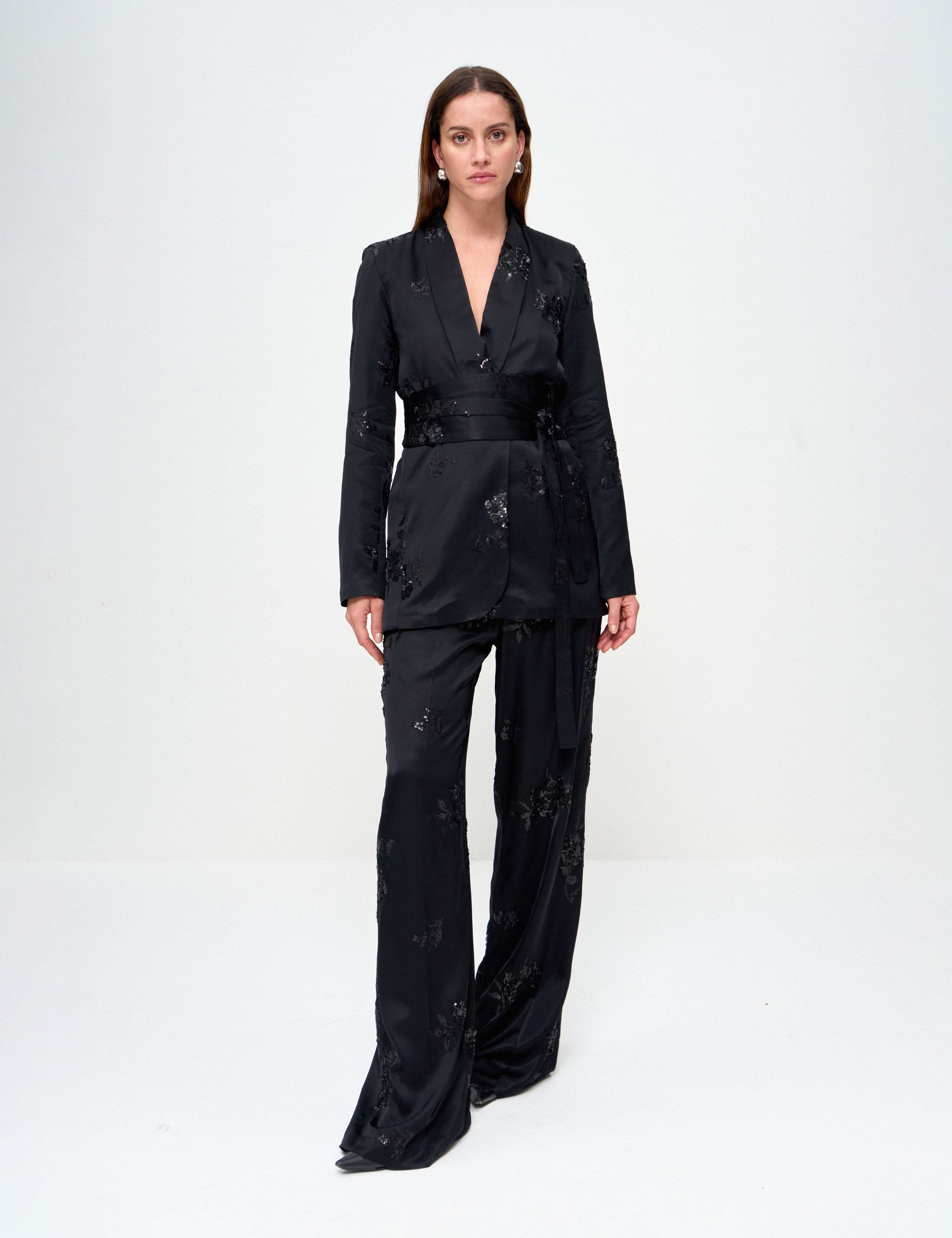 Blazer Versalhes Cetim Preto