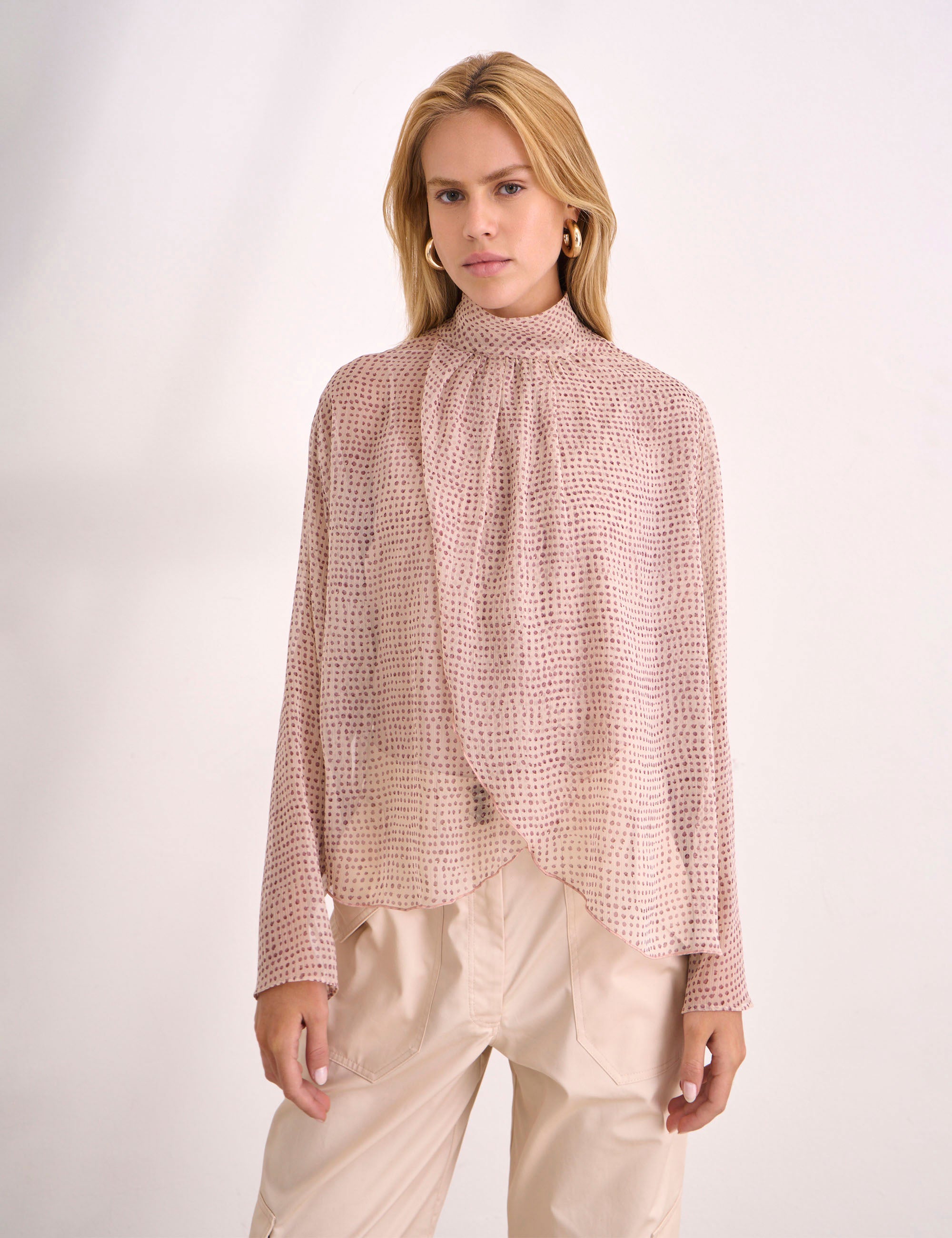Blusa Aline Chiffon Pessego