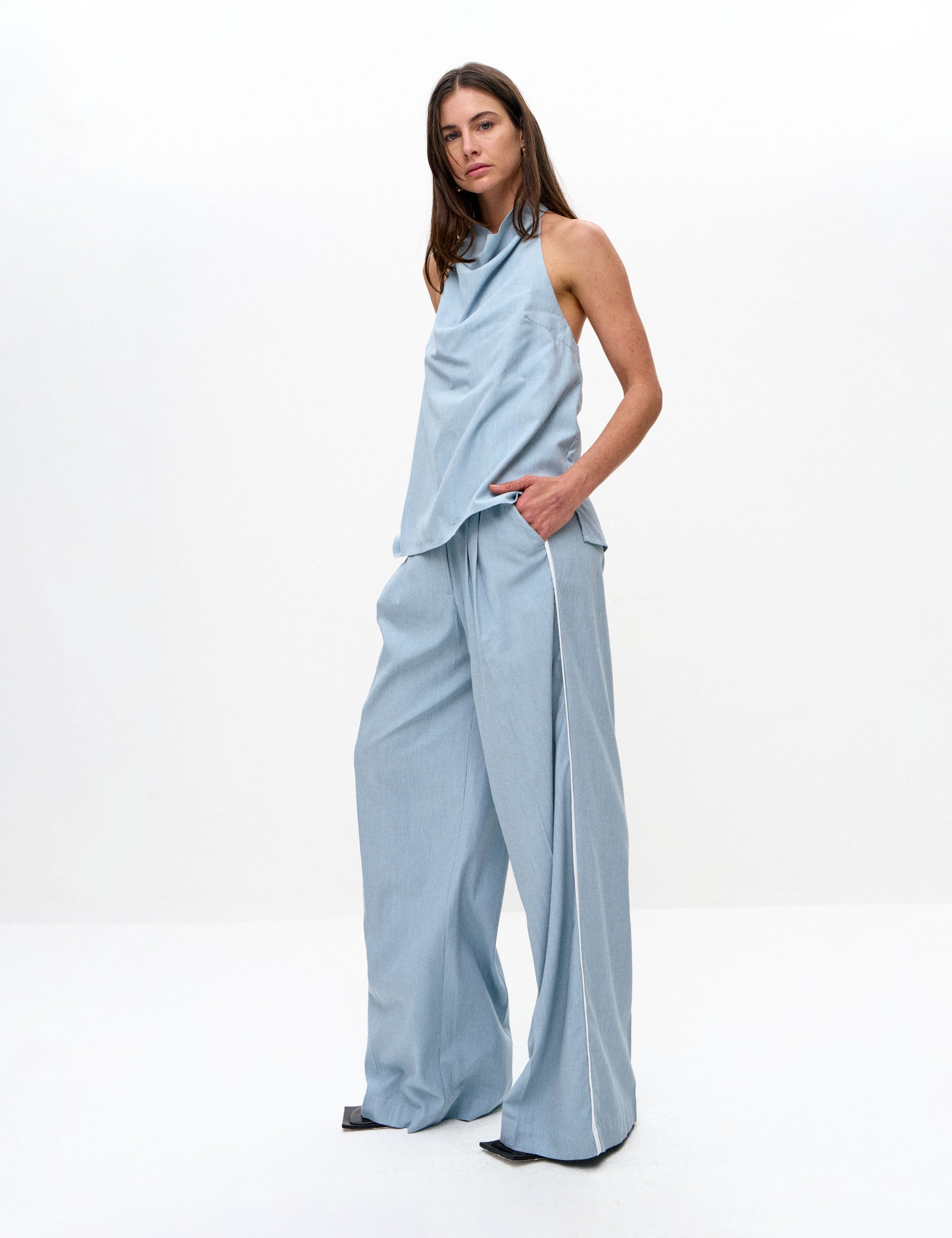 Blusa Andreia Alfaiataria Azul