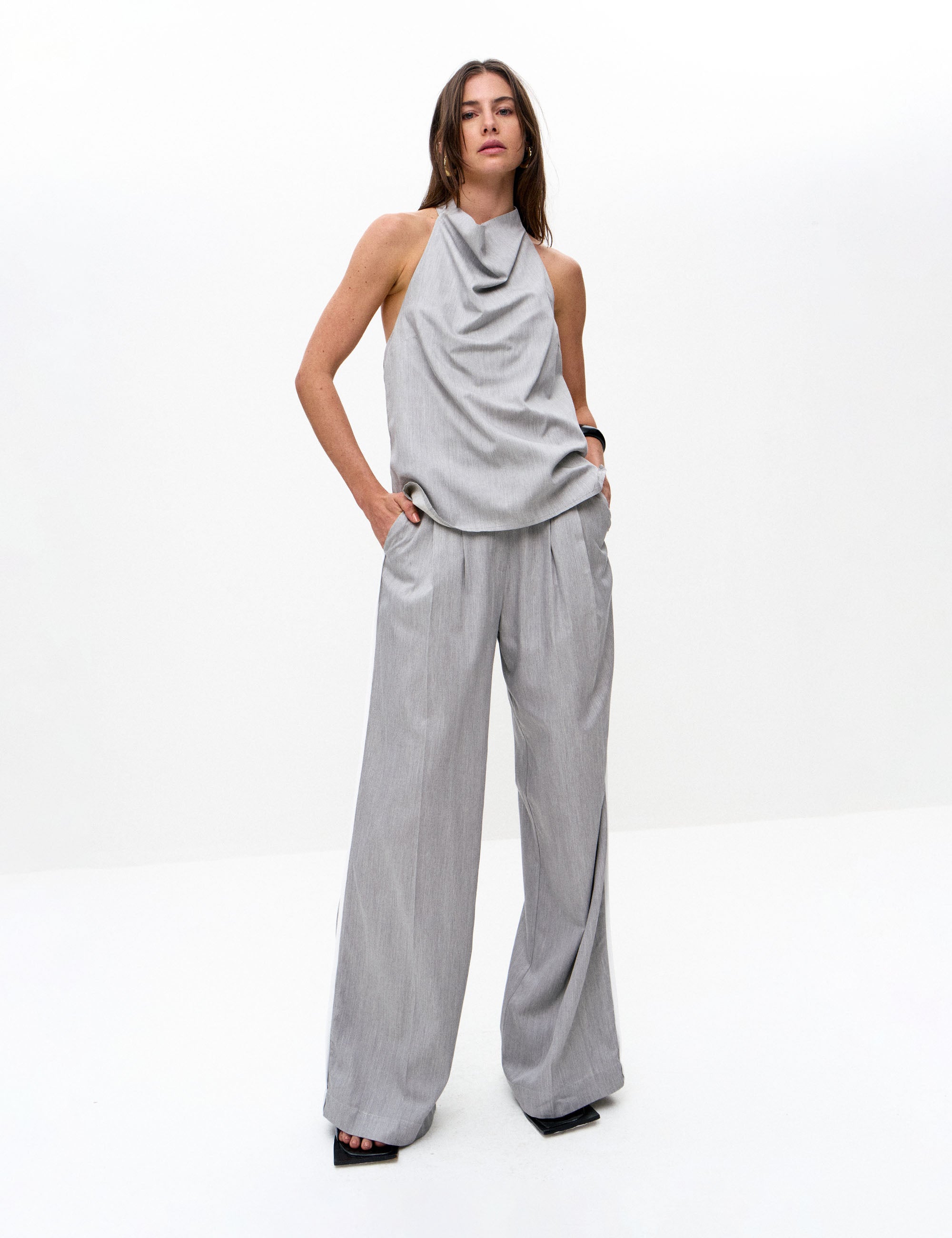 Blusa Andreia Alfaiataria Cinza