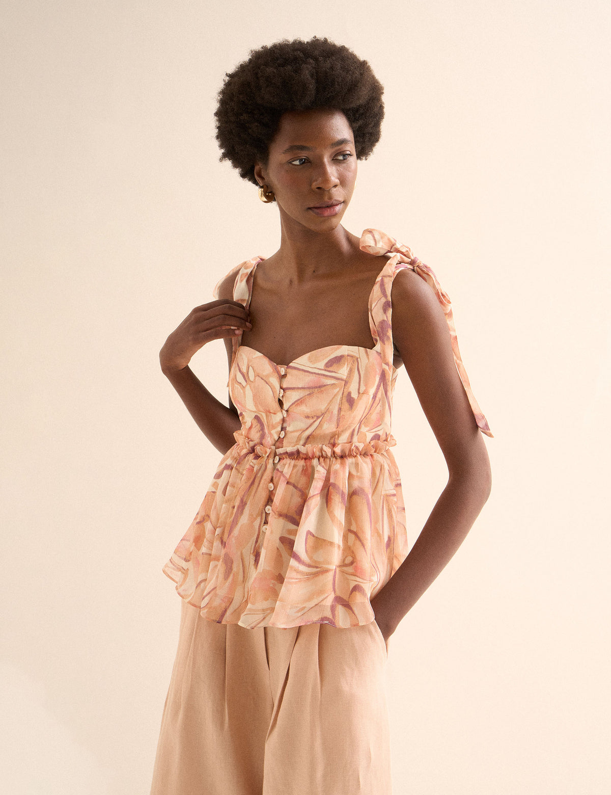 Blusa Borboleta Chiffon Rose
