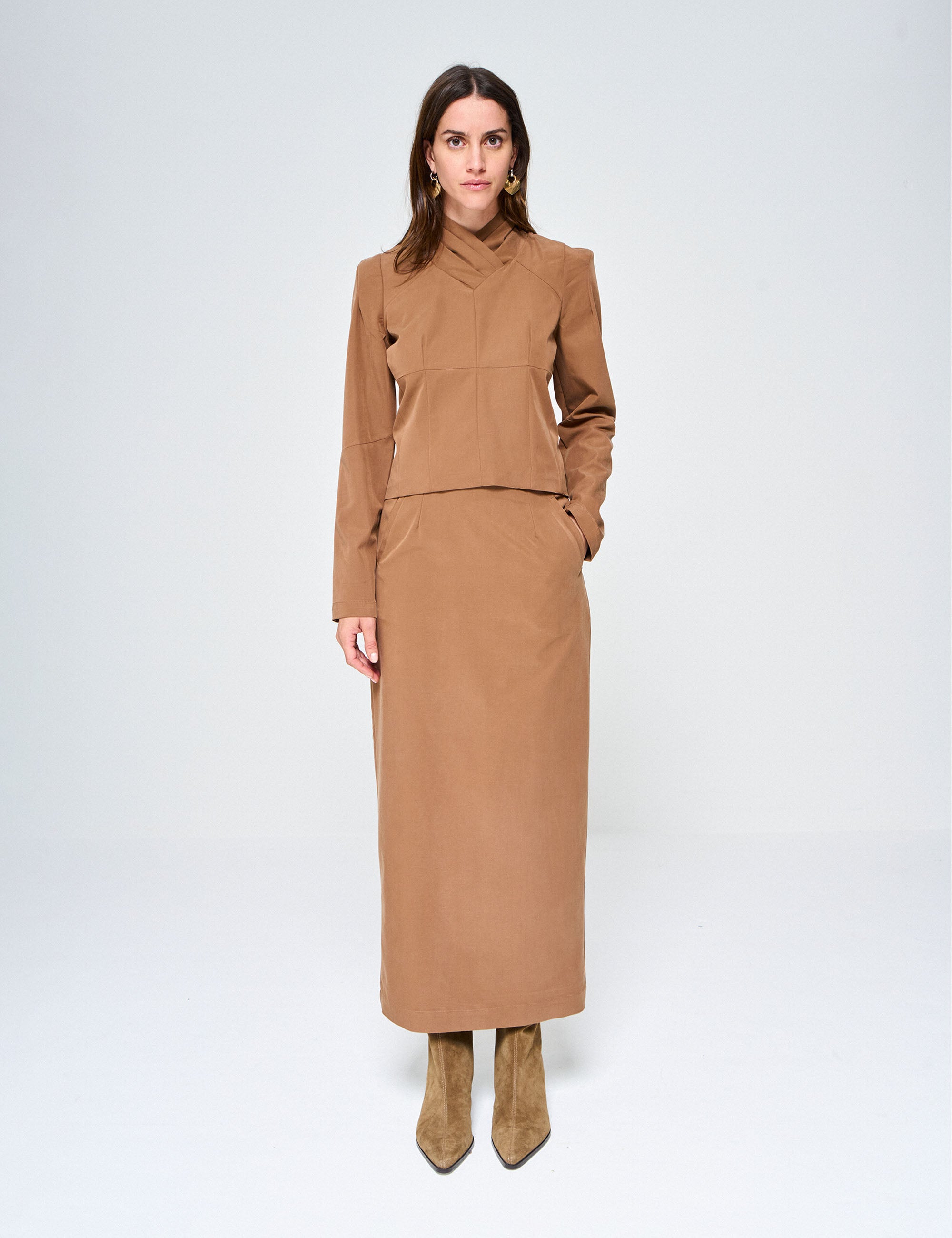 Blusa Brooklin Alfaiataria Marrom