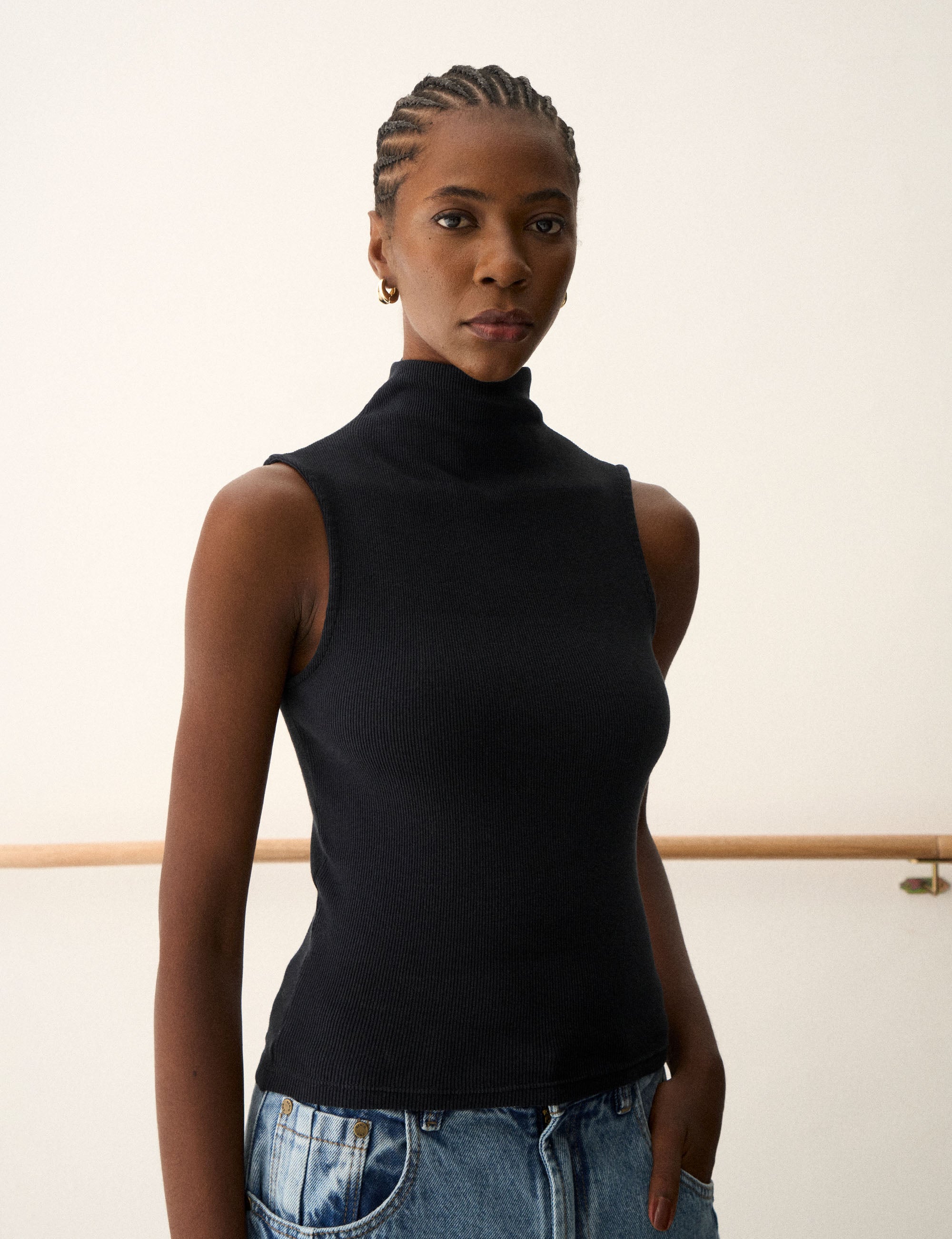 Blusa Camila Canelada Preto